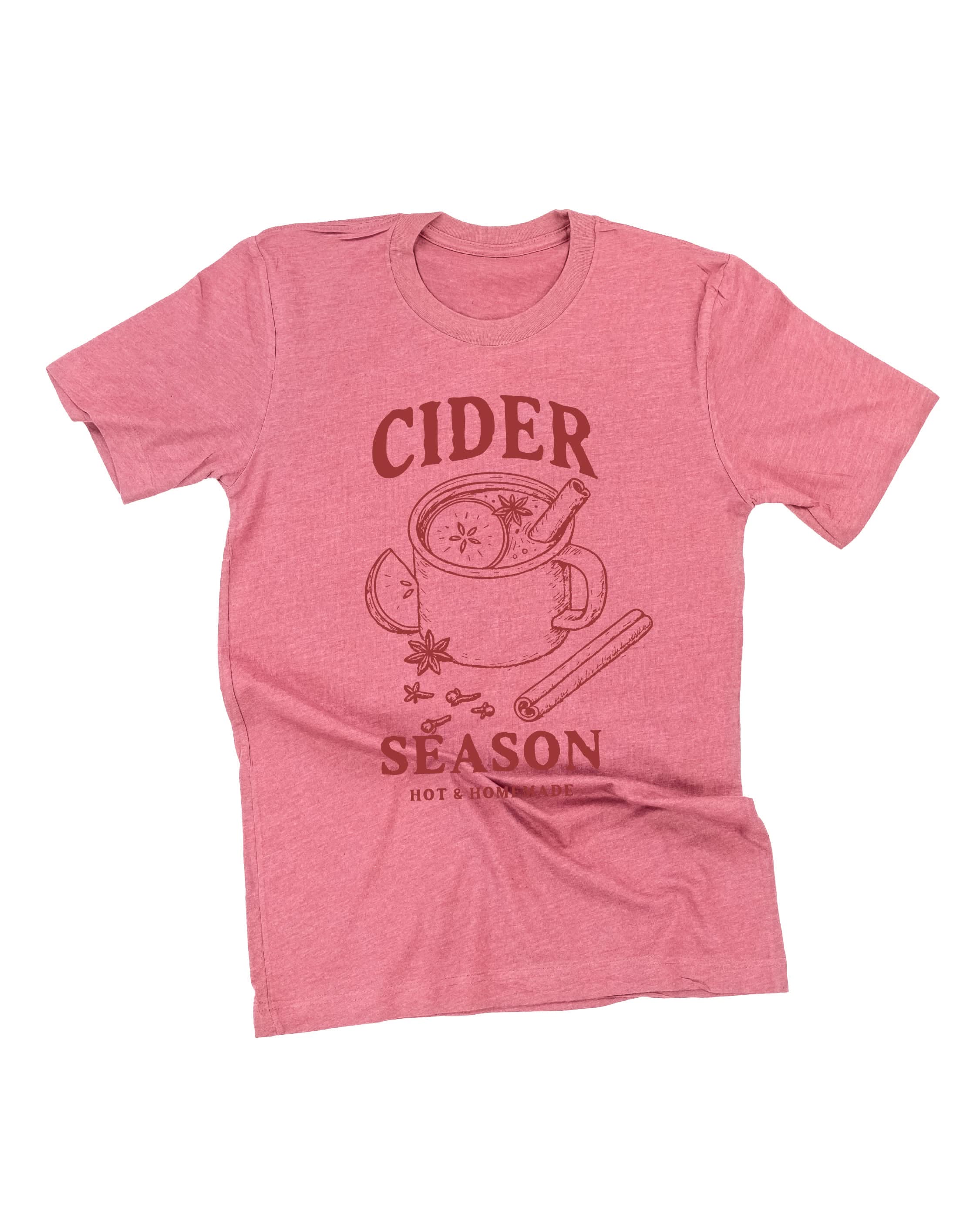 Cider Season - Mauve Crewneck w/ Maroon - Unisex Tee Little Mama Shirt Shop