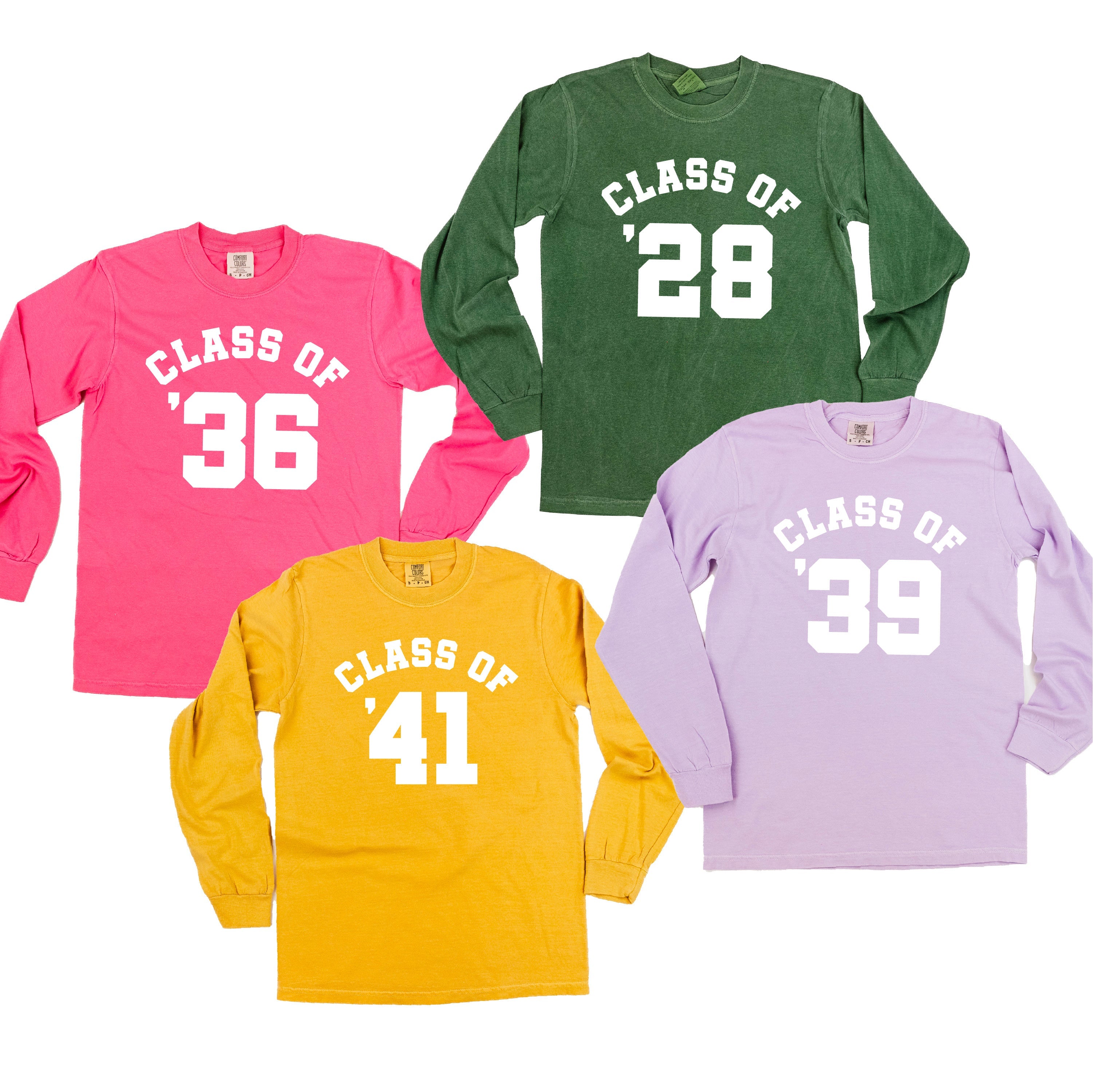 Class of (Choose Your Year) - LONG SLEEVE Comfort Colors Tee Little Mama Shirt Shop