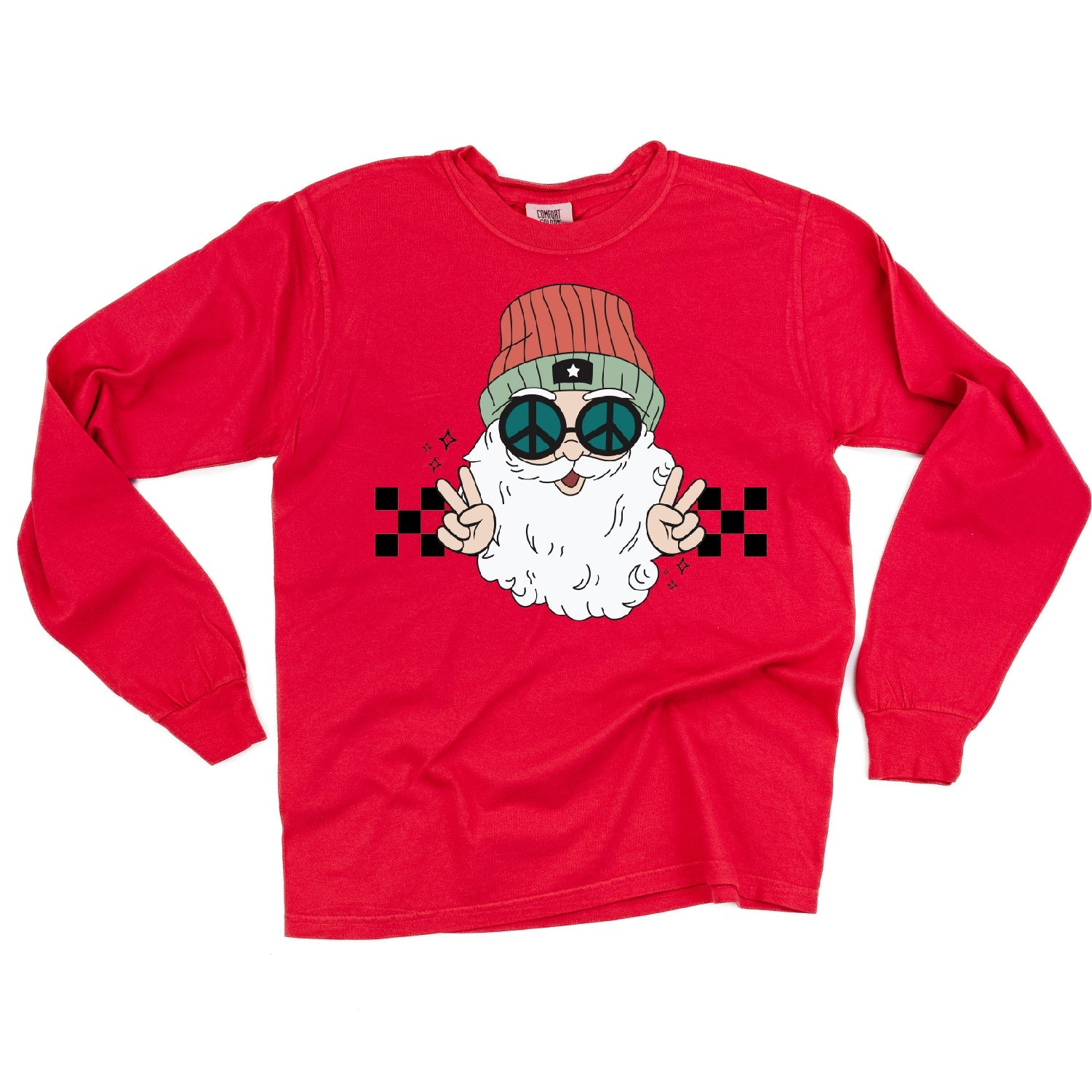 Groovy Santa - LONG SLEEVE Comfort Colors Tee Little Mama Shirt Shop