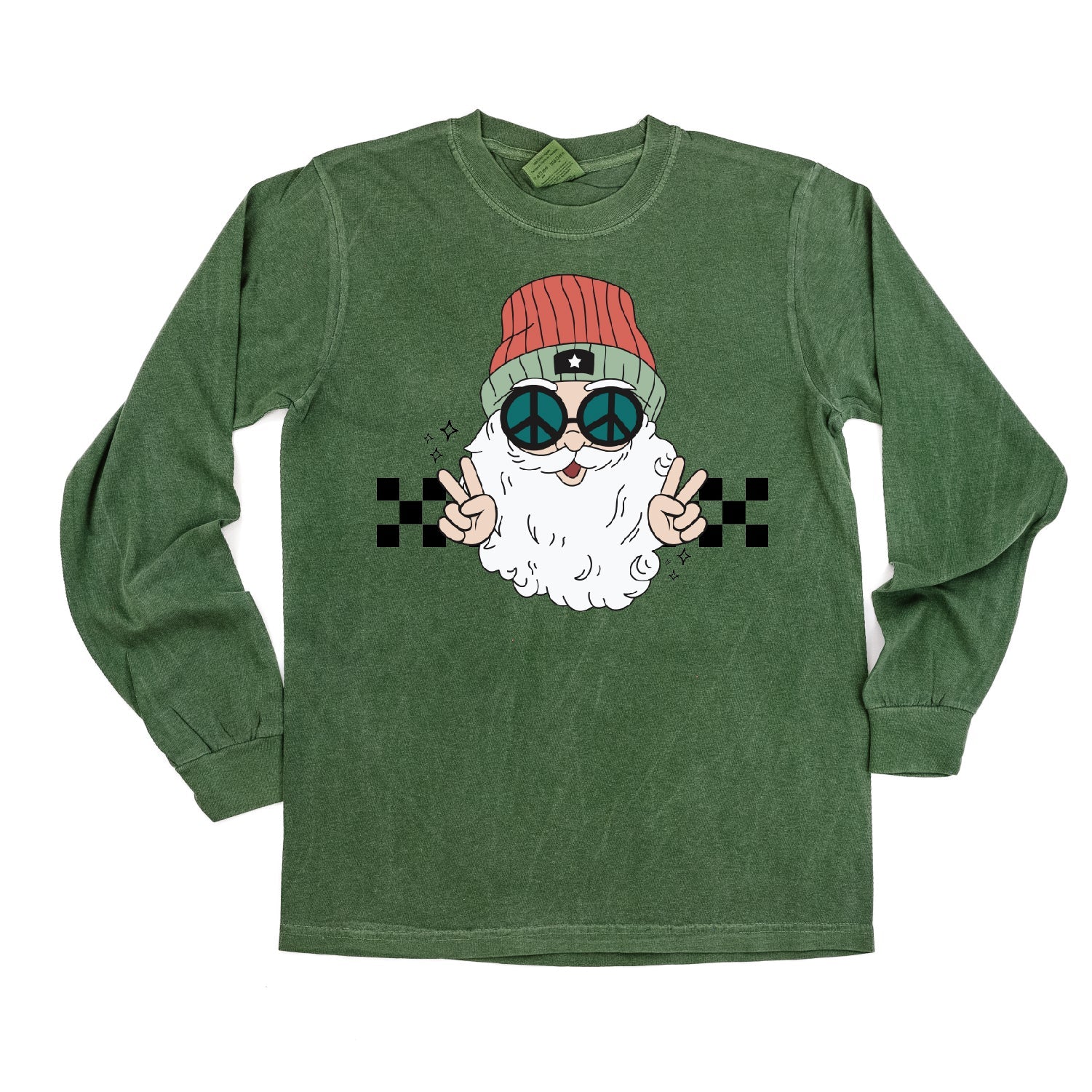 Groovy Santa - LONG SLEEVE Comfort Colors Tee Little Mama Shirt Shop