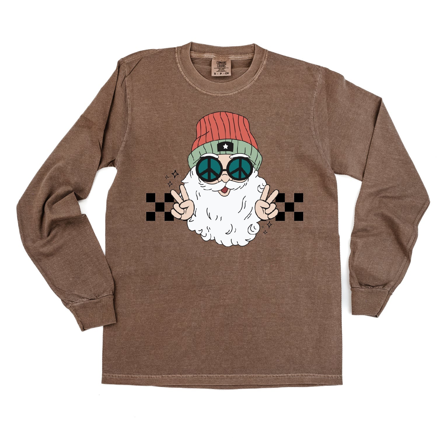 Groovy Santa - LONG SLEEVE Comfort Colors Tee Little Mama Shirt Shop