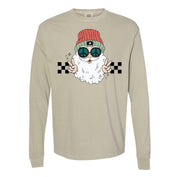 Groovy Santa - LONG SLEEVE Comfort Colors Tee Little Mama Shirt Shop