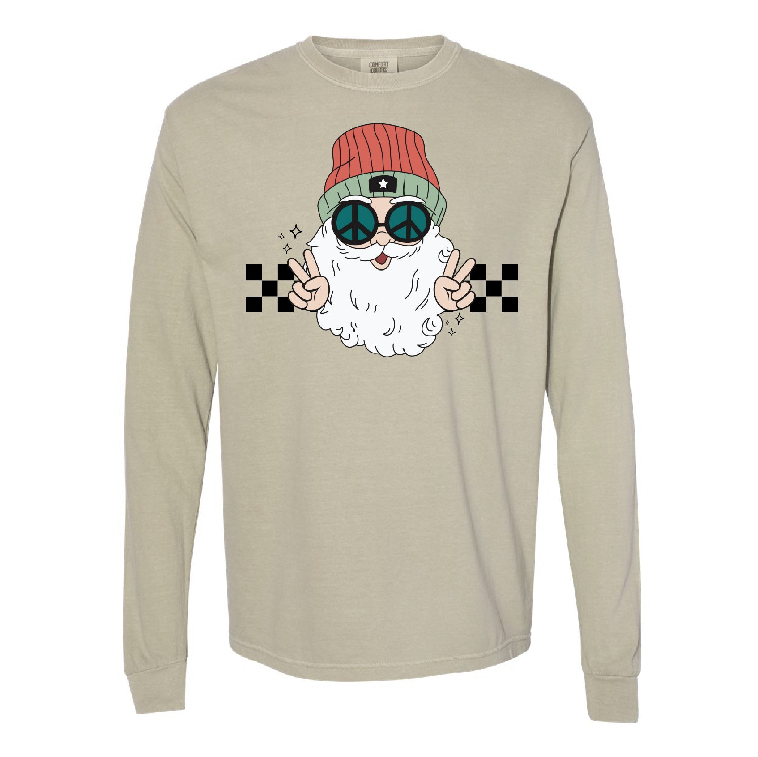 Groovy Santa - LONG SLEEVE Comfort Colors Tee Little Mama Shirt Shop