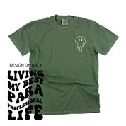 Living My Best Para Professional Life - Melty Smiley (pf & b) - Comfort Colors Tee Little Mama Shirt Shop