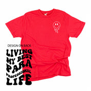 Living My Best Para Professional Life - Melty Smiley (pf & b) - Comfort Colors Tee Little Mama Shirt Shop