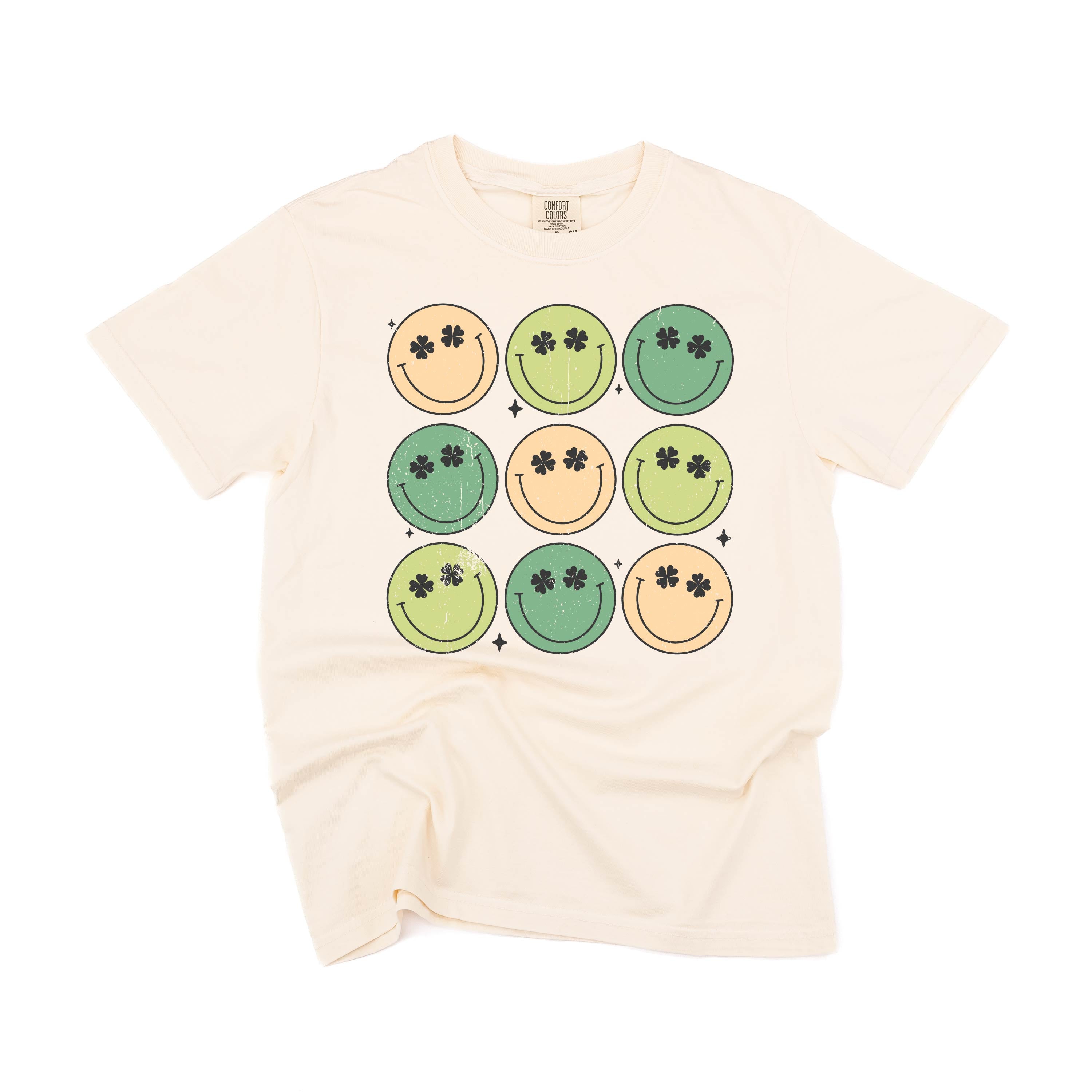 3x3 - St. Patrick's Day Smilies - Comfort Colors Tee Little Mama Shirt Shop