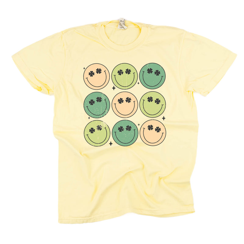 3x3 - St. Patrick's Day Smilies - SHORT SLEEVE COMFORT COLORS TEE