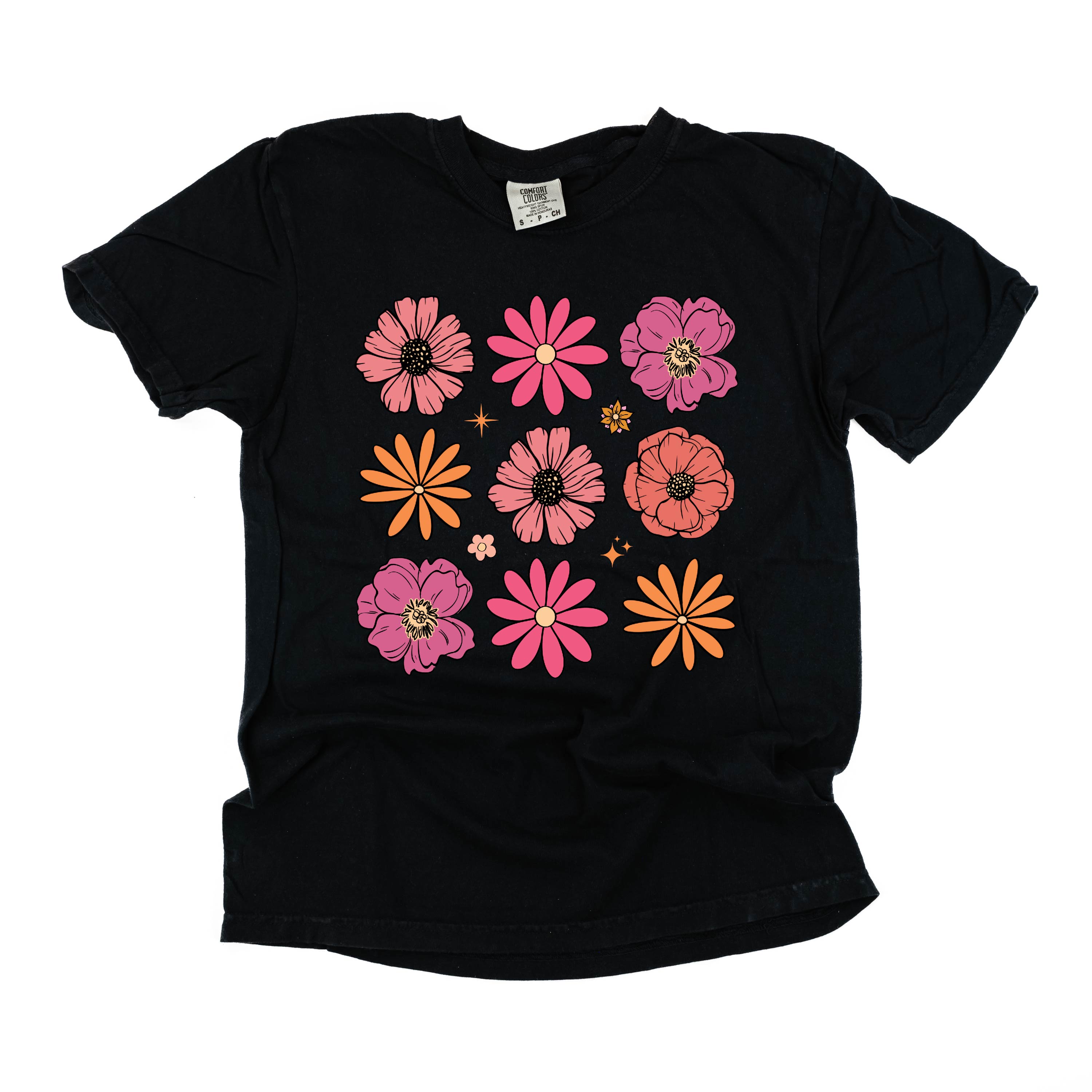 3x3 Spring Flowers - Comfort Colors Tee Little Mama Shirt Shop