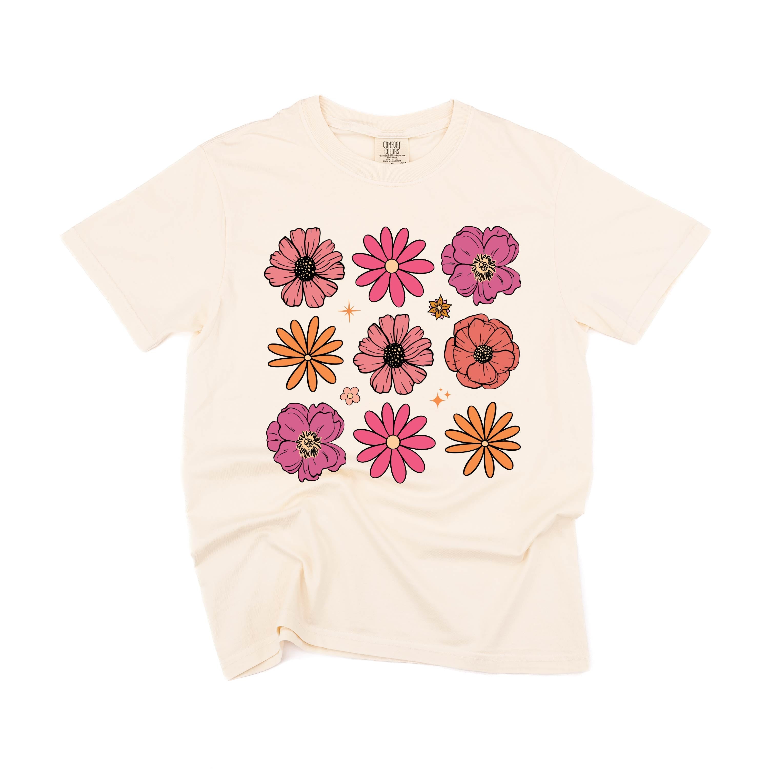 3x3 Spring Flowers - Comfort Colors Tee Little Mama Shirt Shop