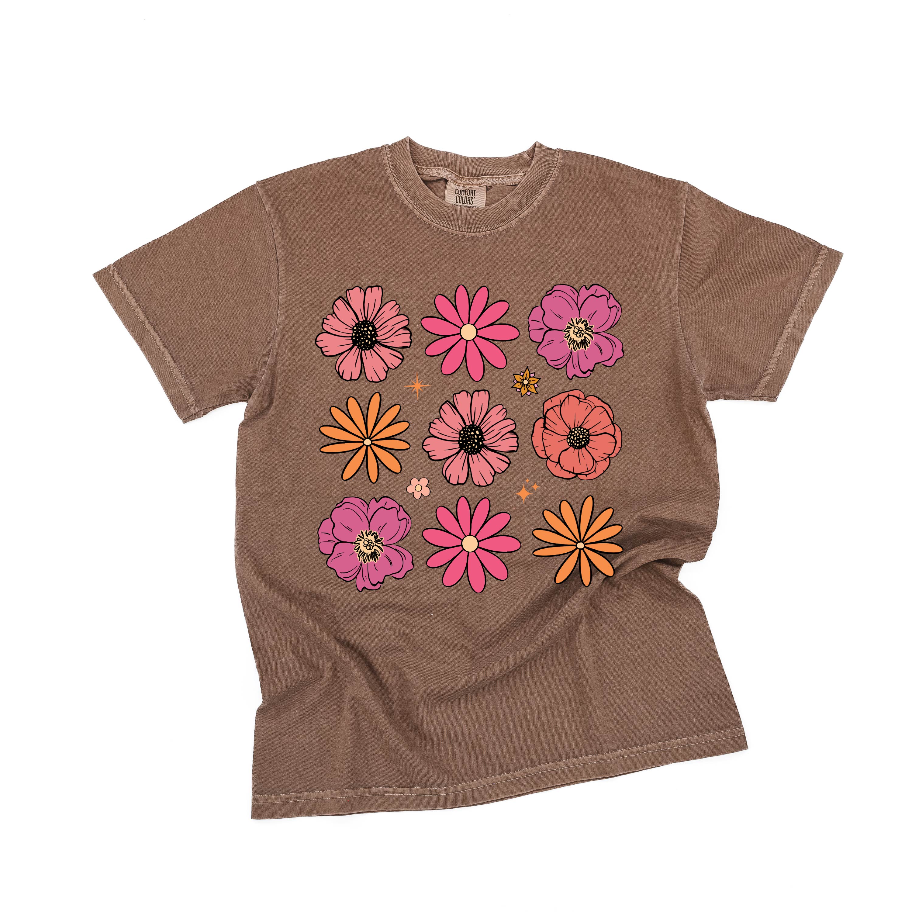 3x3 Spring Flowers - Comfort Colors Tee Little Mama Shirt Shop