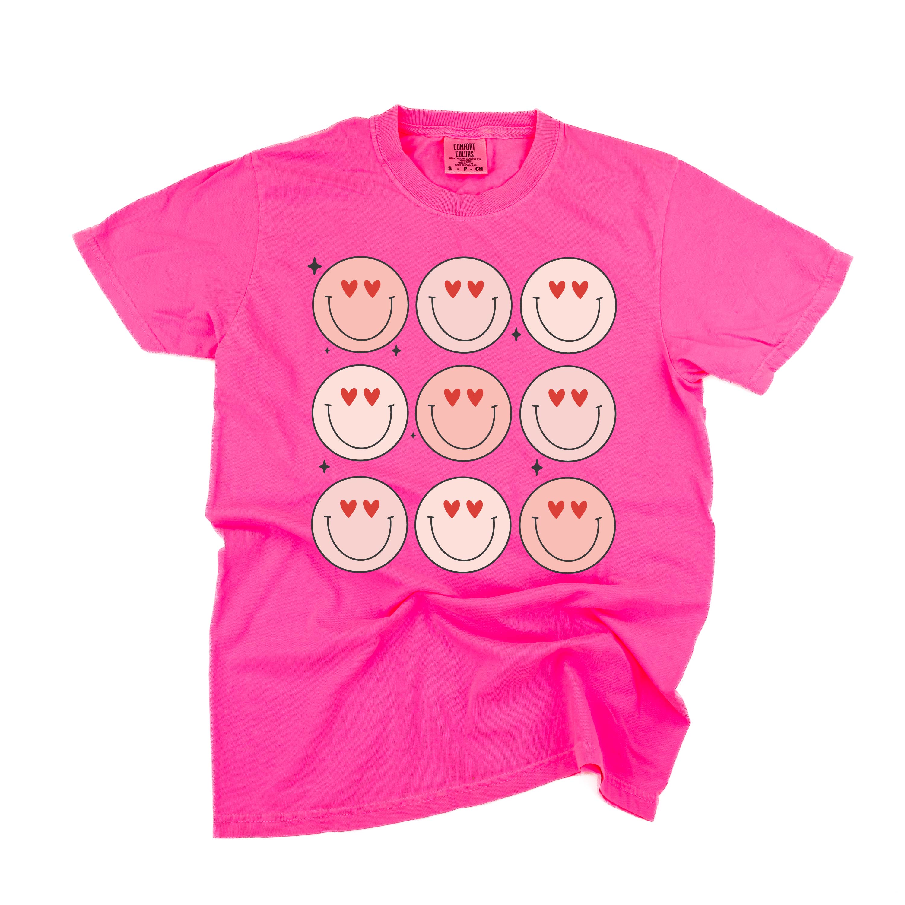3x3 Heart Eye Smileys - Comfort Colors Tee Little Mama Shirt Shop