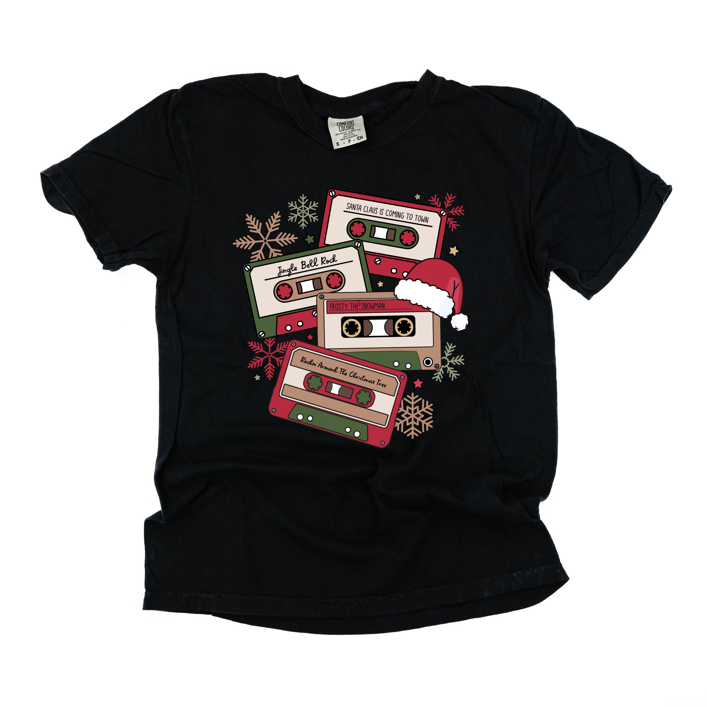Christmas Cassette Tapes - Comfort Colors Tee Little Mama Shirt Shop