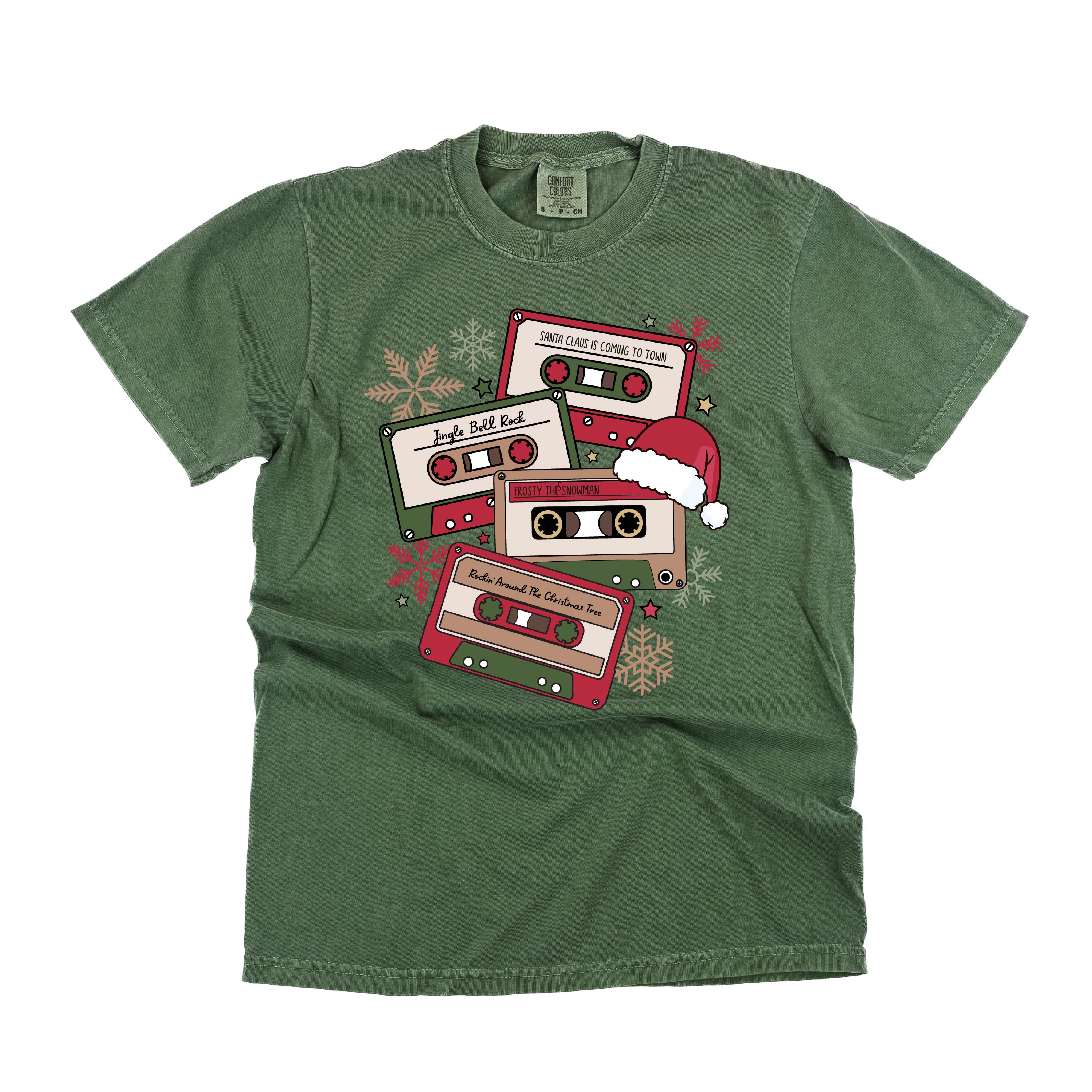 Christmas Cassette Tapes - Comfort Colors Tee Little Mama Shirt Shop