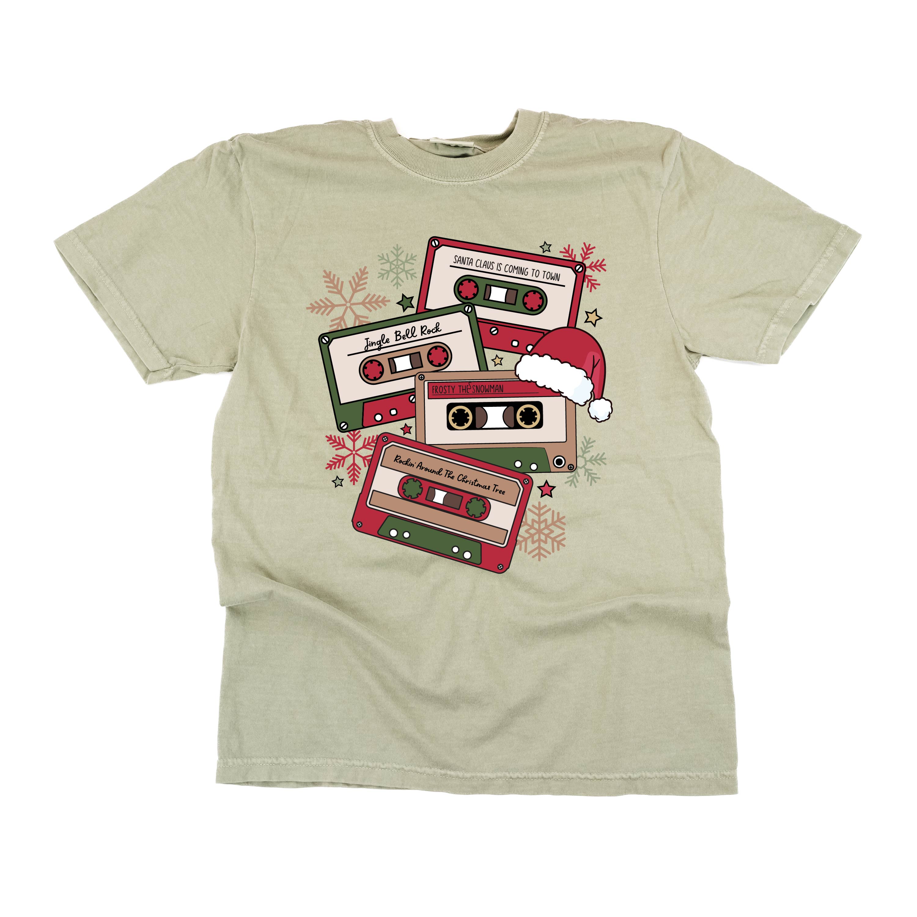 Christmas Cassette Tapes - Comfort Colors Tee Little Mama Shirt Shop