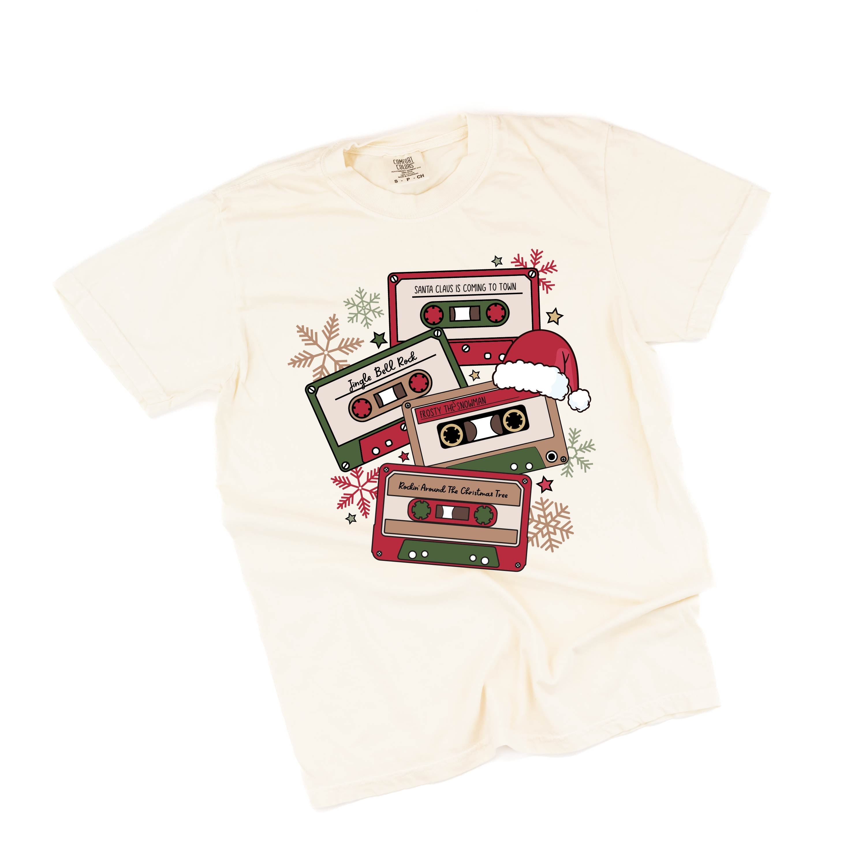 Christmas Cassette Tapes - Comfort Colors Tee Little Mama Shirt Shop