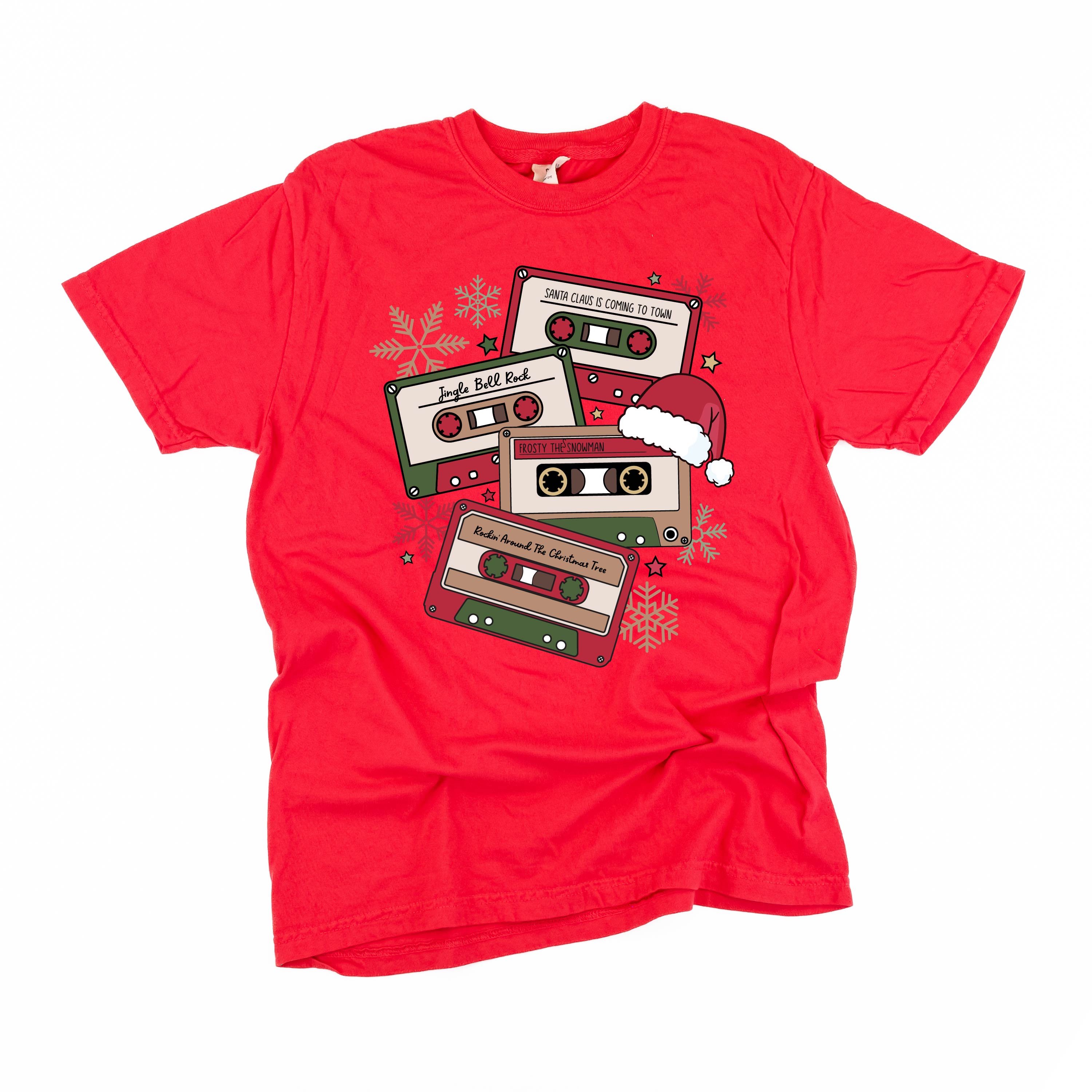 Christmas Cassette Tapes - Comfort Colors Tee Little Mama Shirt Shop