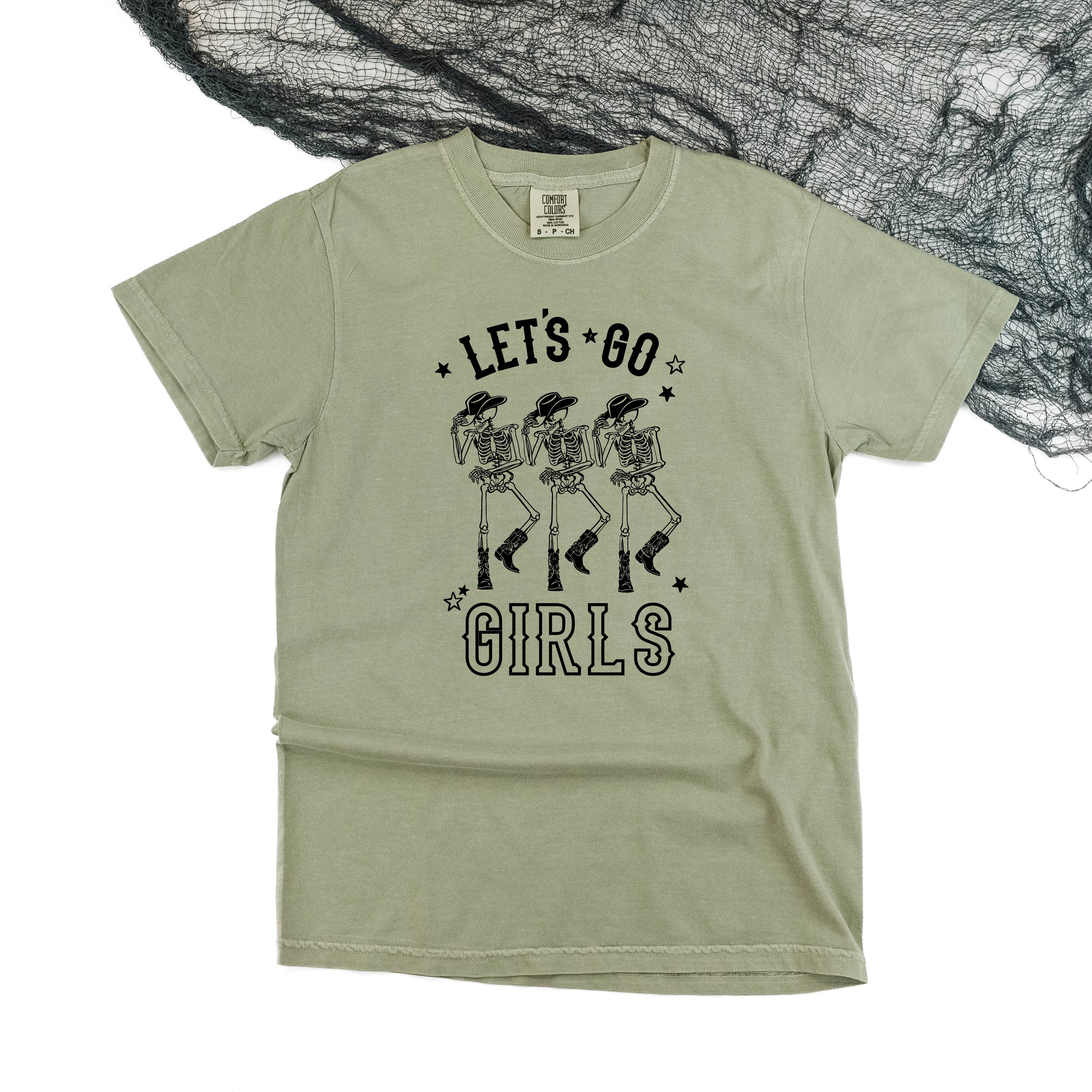 Cowgirl Skellies - Let's Go Girls - Comfort Colors Tee Little Mama Shirt Shop
