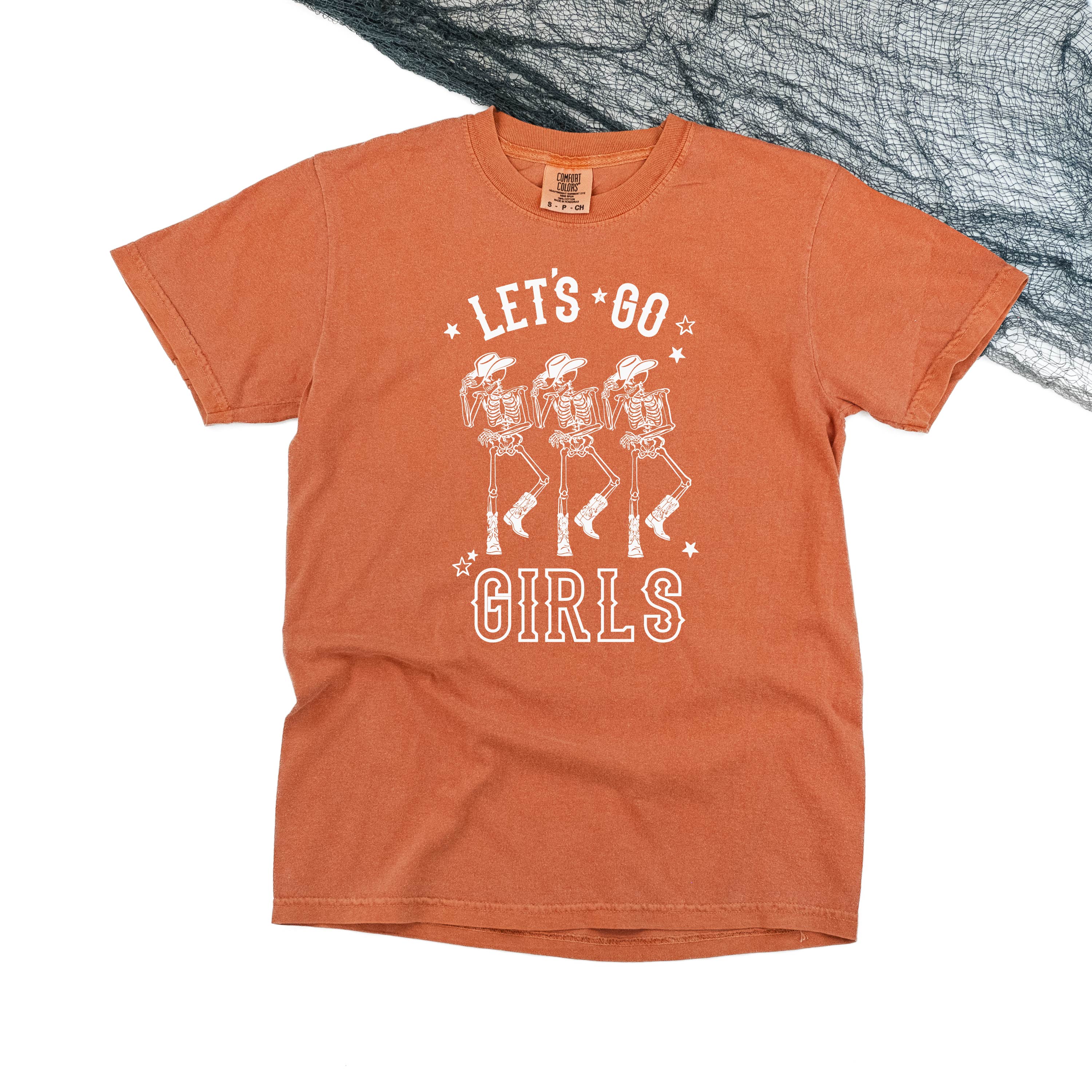 Cowgirl Skellies - Let's Go Girls - Comfort Colors Tee Little Mama Shirt Shop