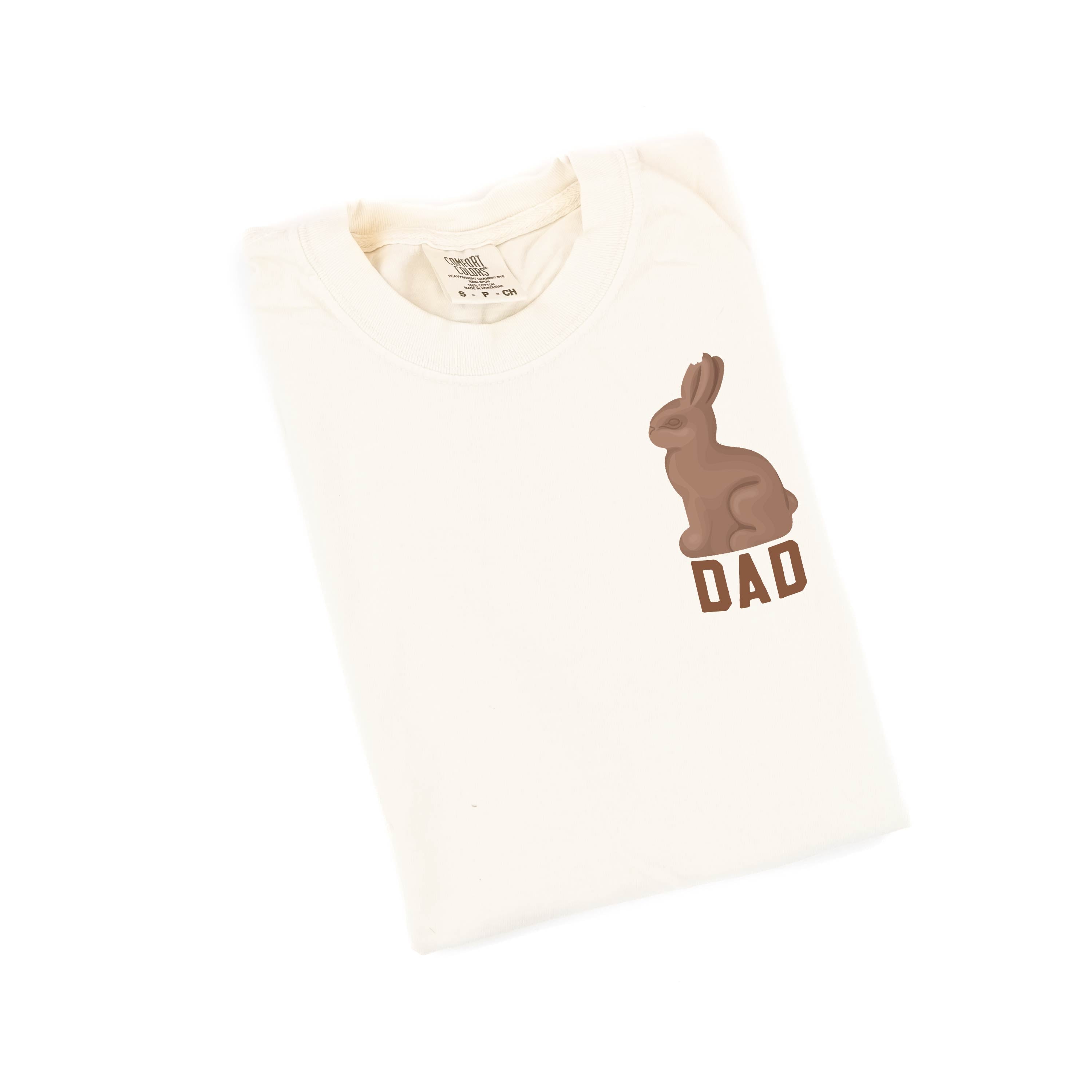 Dad - Chocolate Bunny (pocket) - Comfort Colors Tee Little Mama Shirt Shop