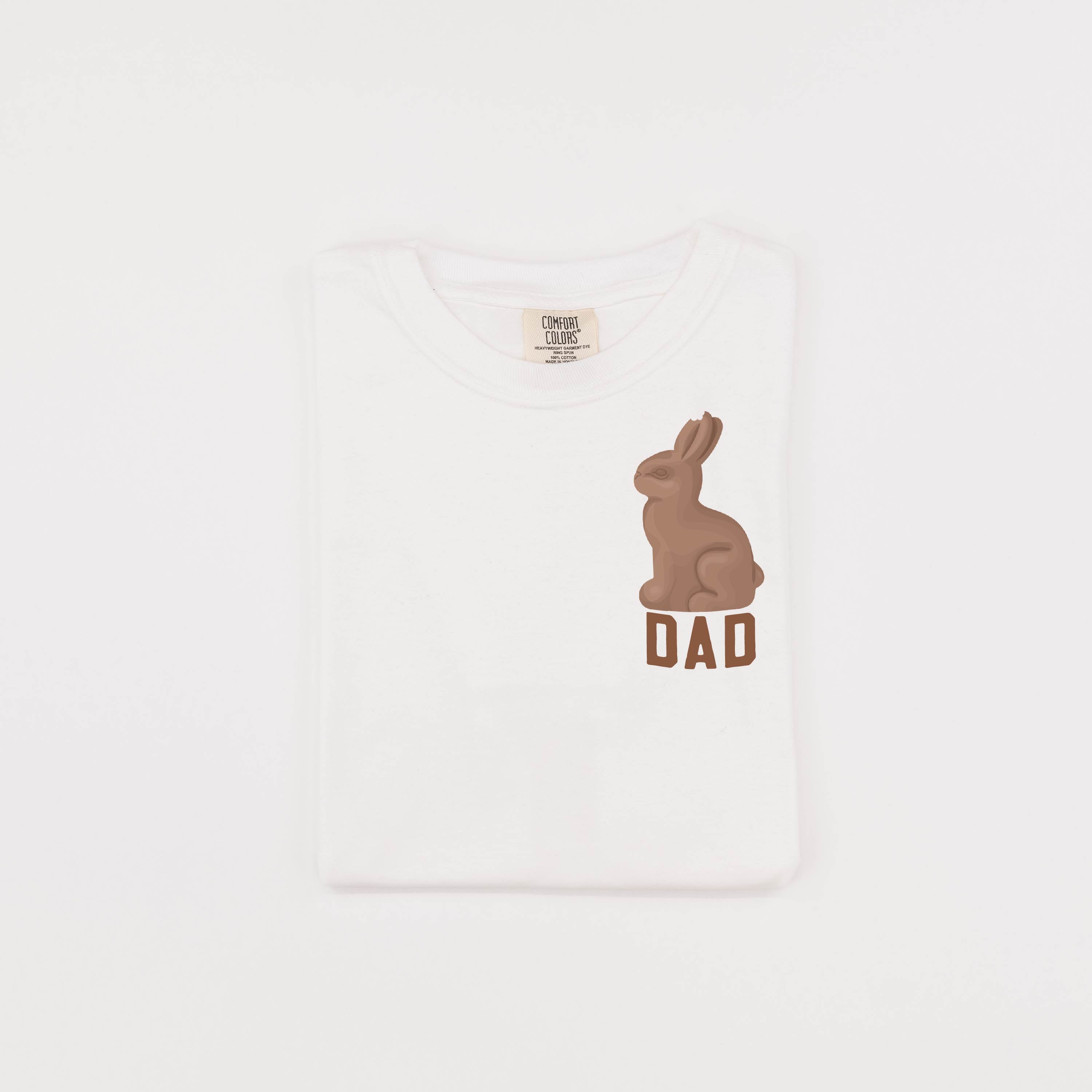 Dad - Chocolate Bunny (pocket) - Comfort Colors Tee Little Mama Shirt Shop