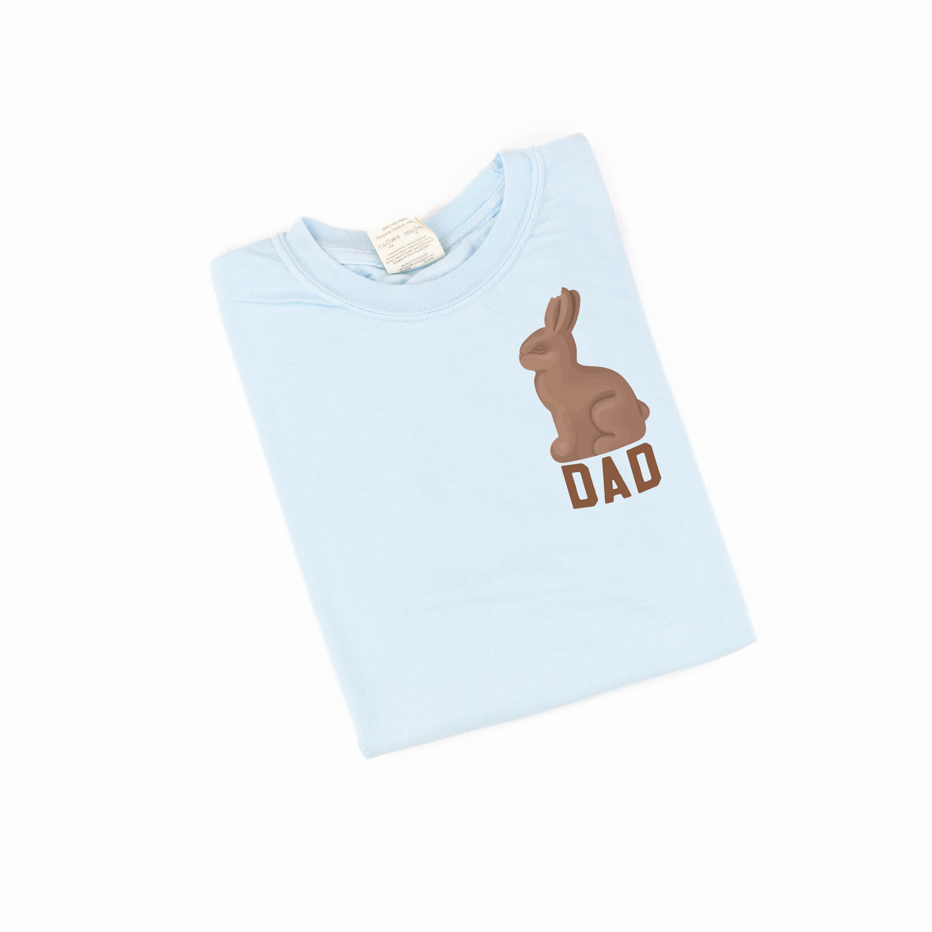 Dad - Chocolate Bunny (pocket) - Comfort Colors Tee Little Mama Shirt Shop