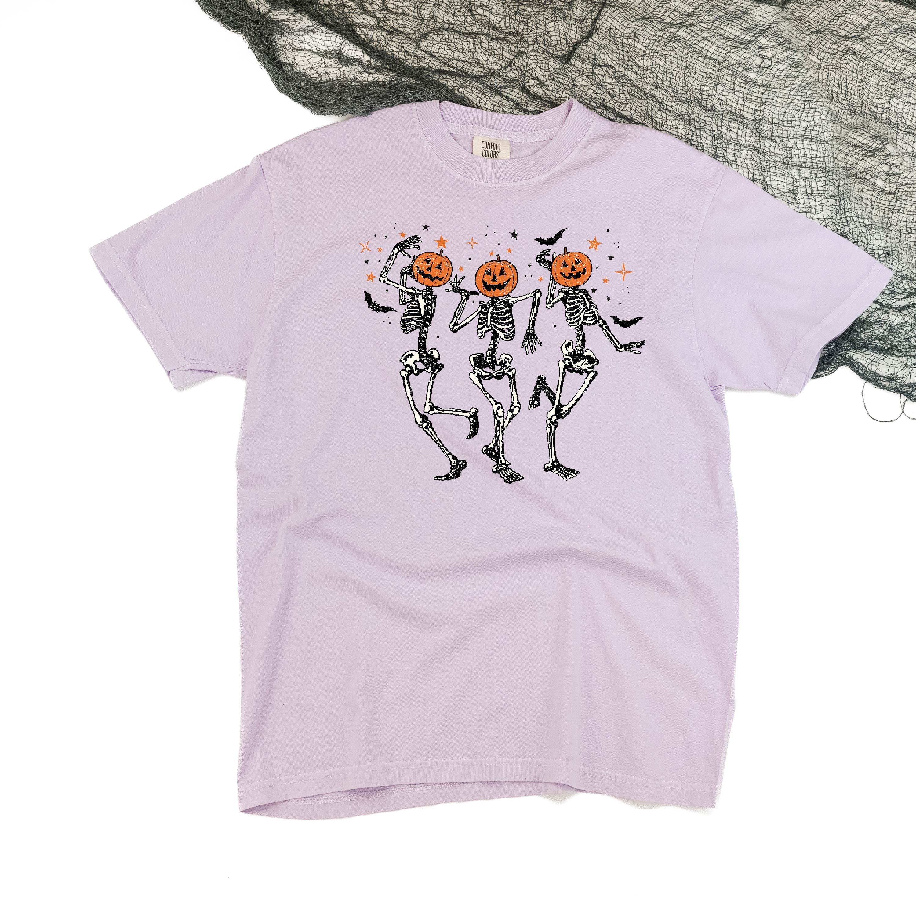 Pumpkin Head Dancing Skellies - Comfort Colors Tee Little Mama Shirt Shop