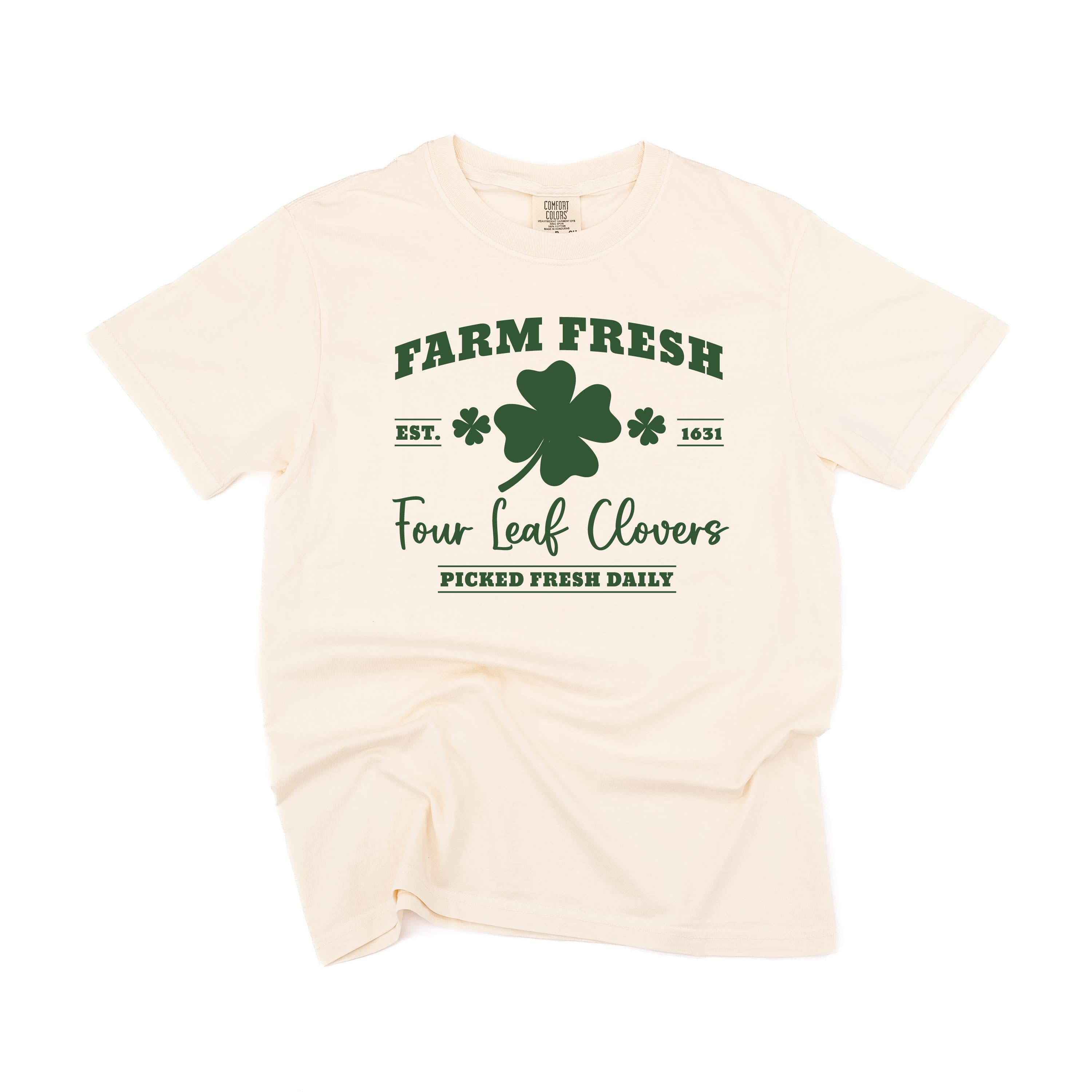 Farm Fresh Four Leaf Clovers - Comfort Colors Tee Little Mama Shirt Shop