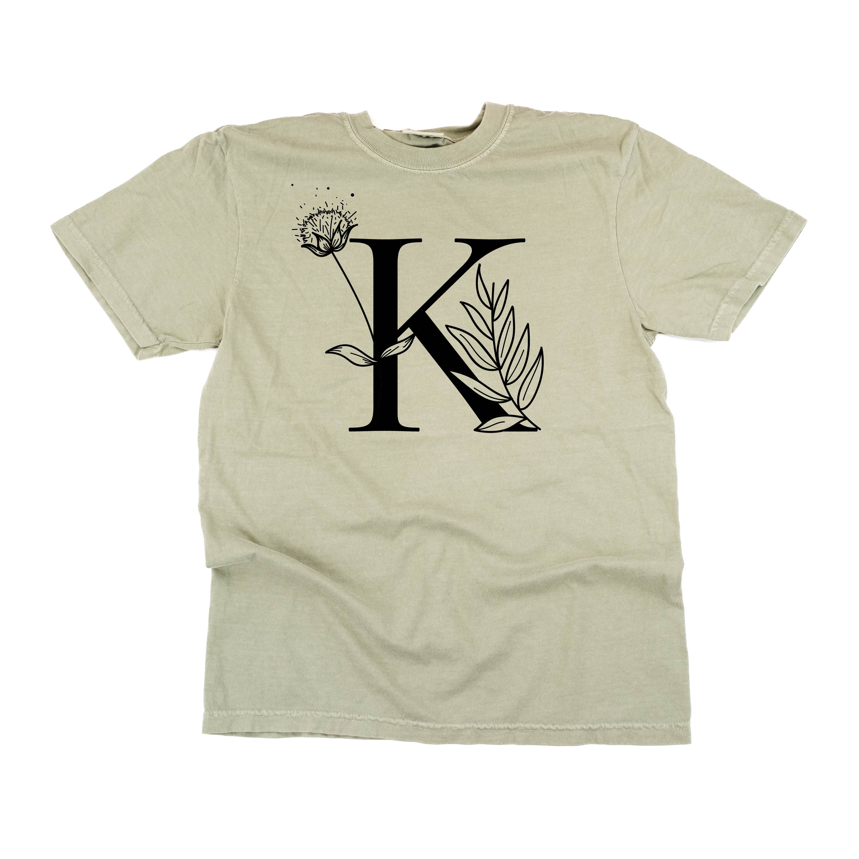 Floral Initials - Comfort Colors Tee Little Mama Shirt Shop
