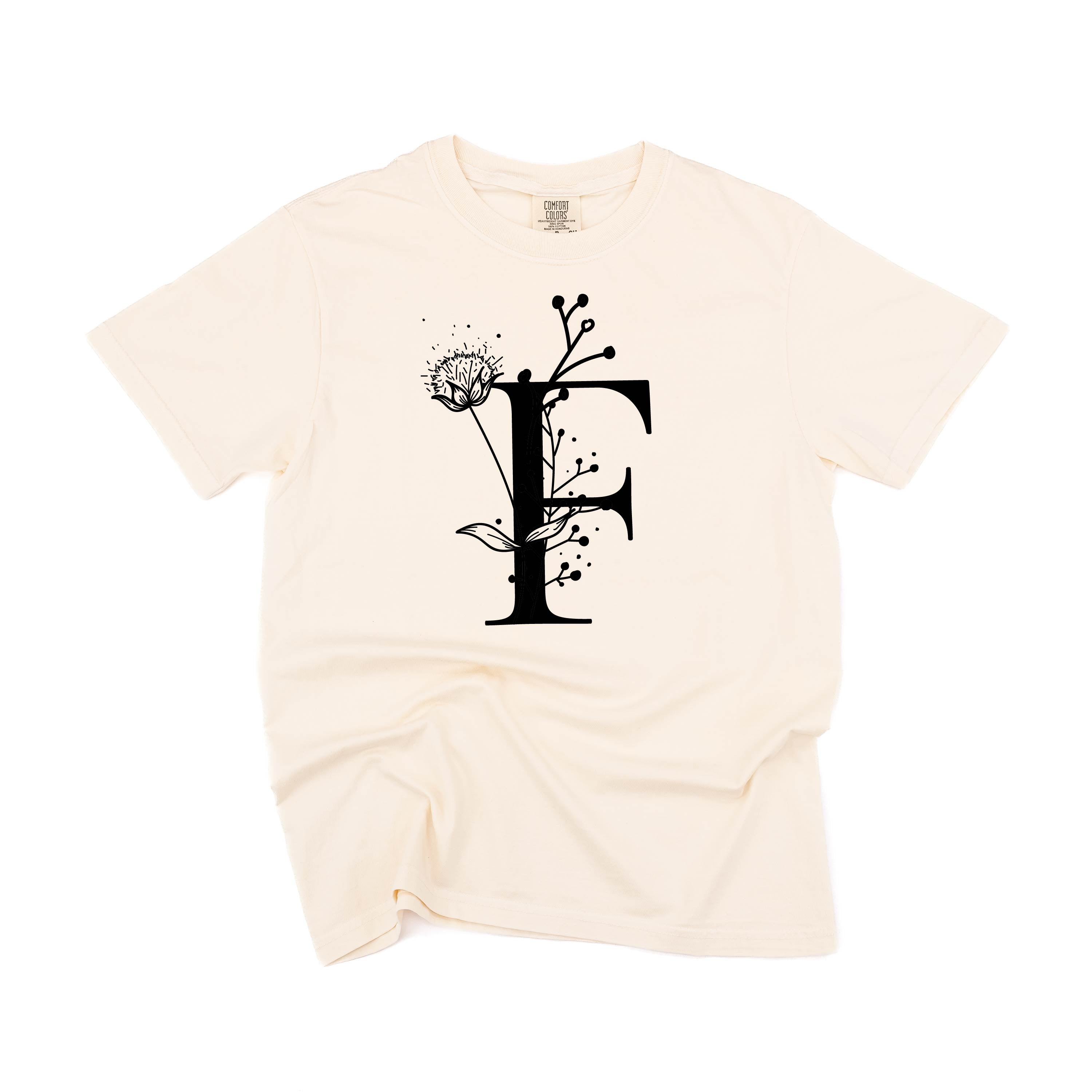 Floral Initials - Comfort Colors Tee Little Mama Shirt Shop