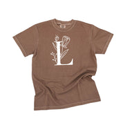 Floral Initials - Comfort Colors Tee Little Mama Shirt Shop