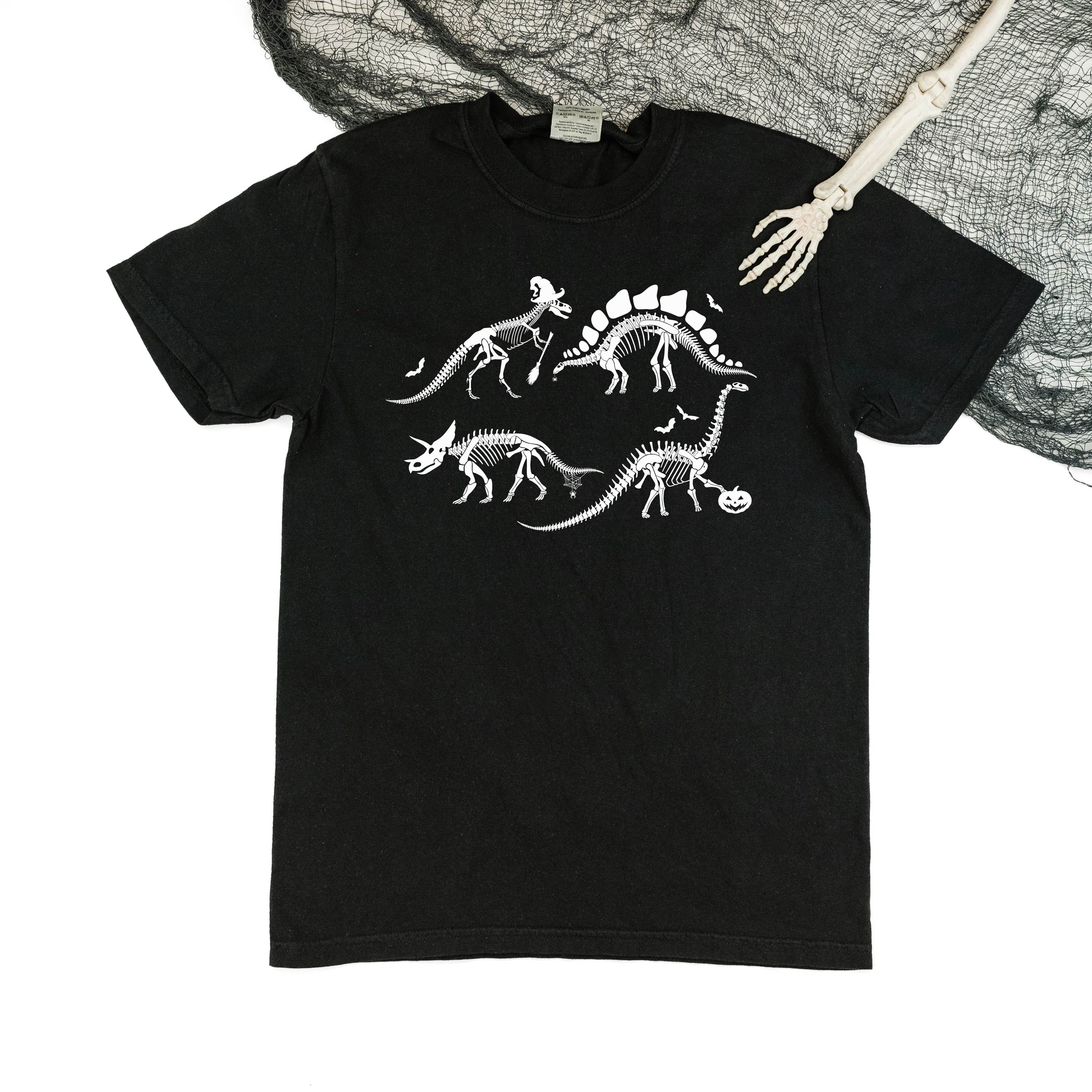 Four Dinosaur Skeletons - Comfort Colors Tee Little Mama Shirt Shop