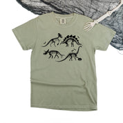 Four Dinosaur Skeletons - Comfort Colors Tee Little Mama Shirt Shop