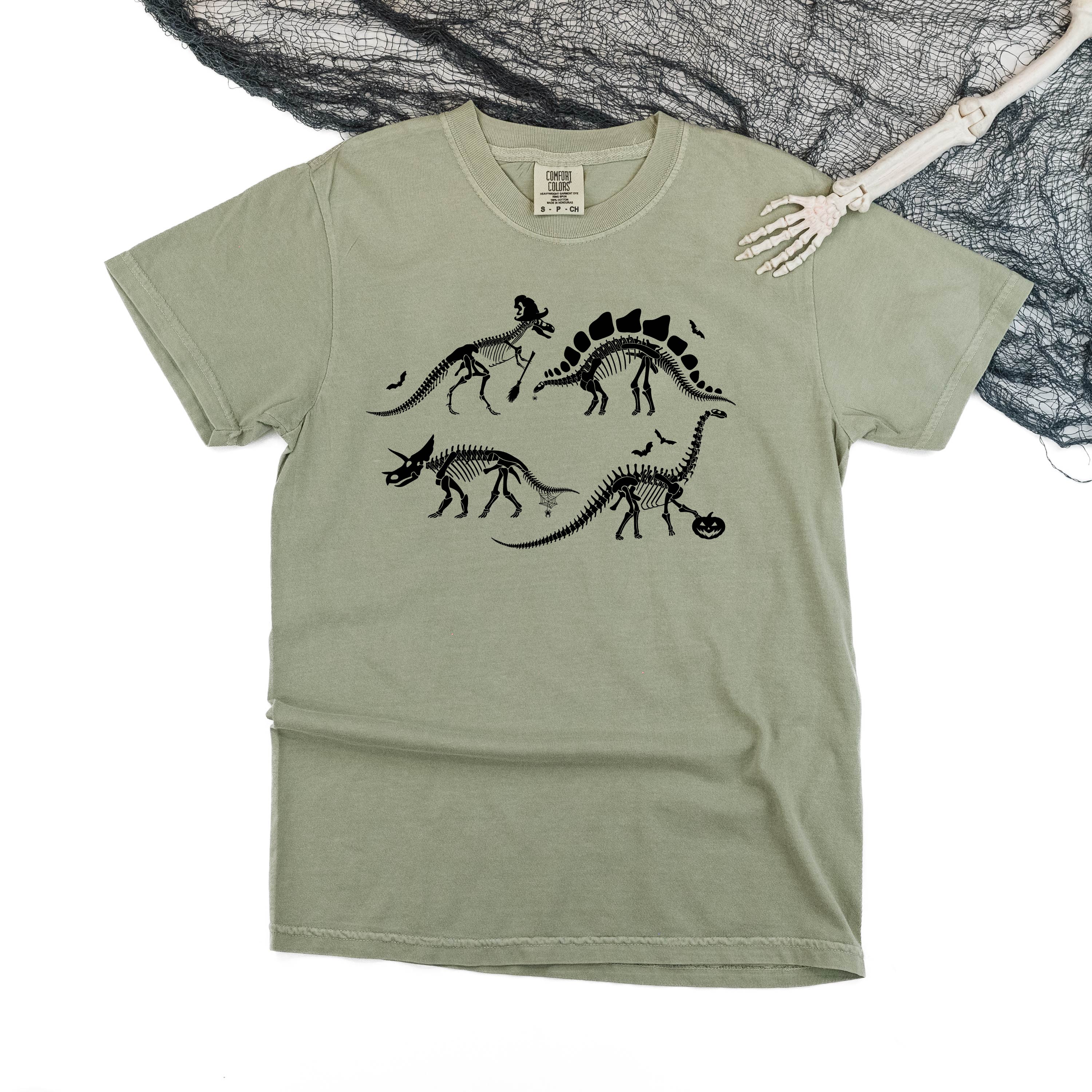 Four Dinosaur Skeletons - Comfort Colors Tee Little Mama Shirt Shop