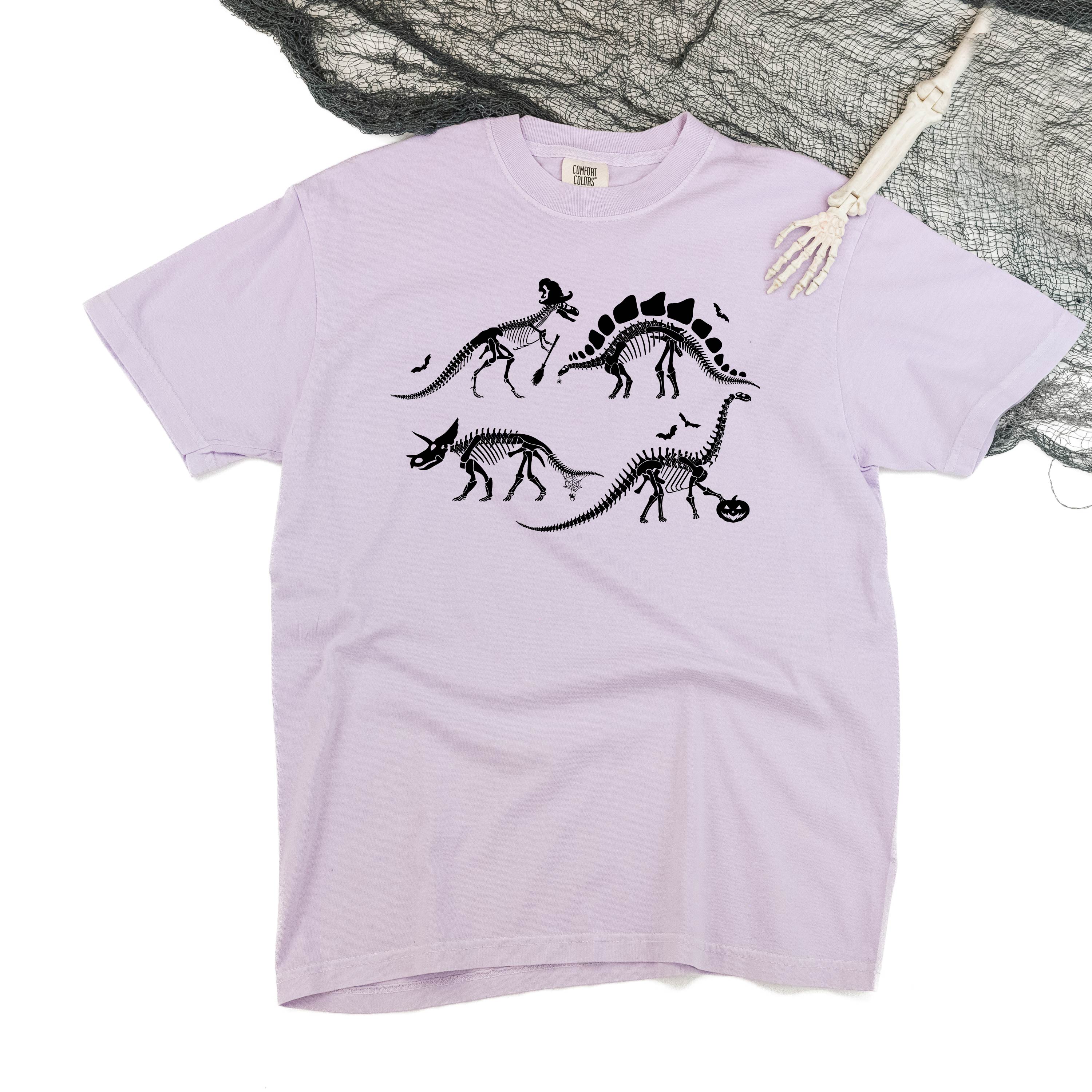 Four Dinosaur Skeletons - Comfort Colors Tee Little Mama Shirt Shop