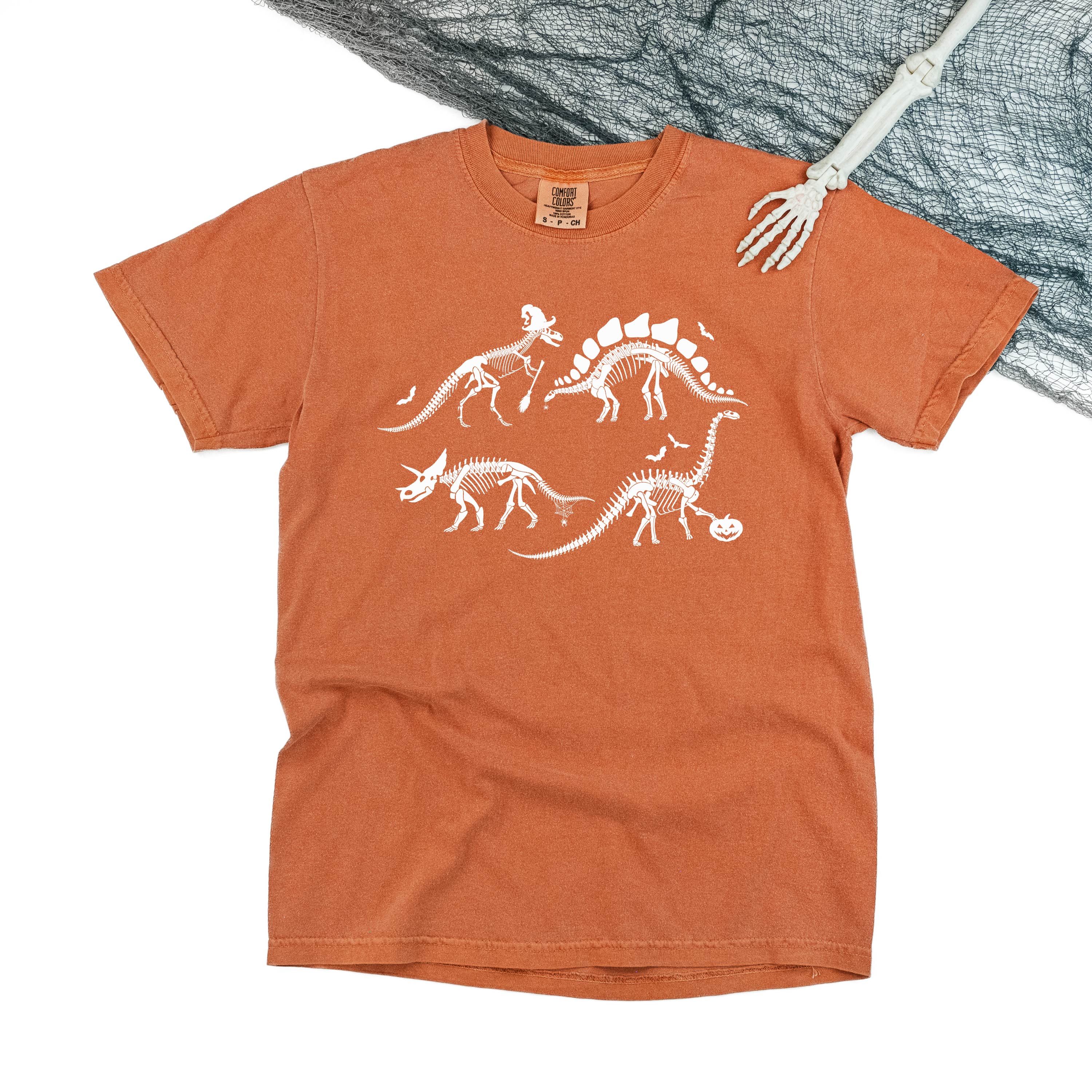 Four Dinosaur Skeletons - Comfort Colors Tee Little Mama Shirt Shop