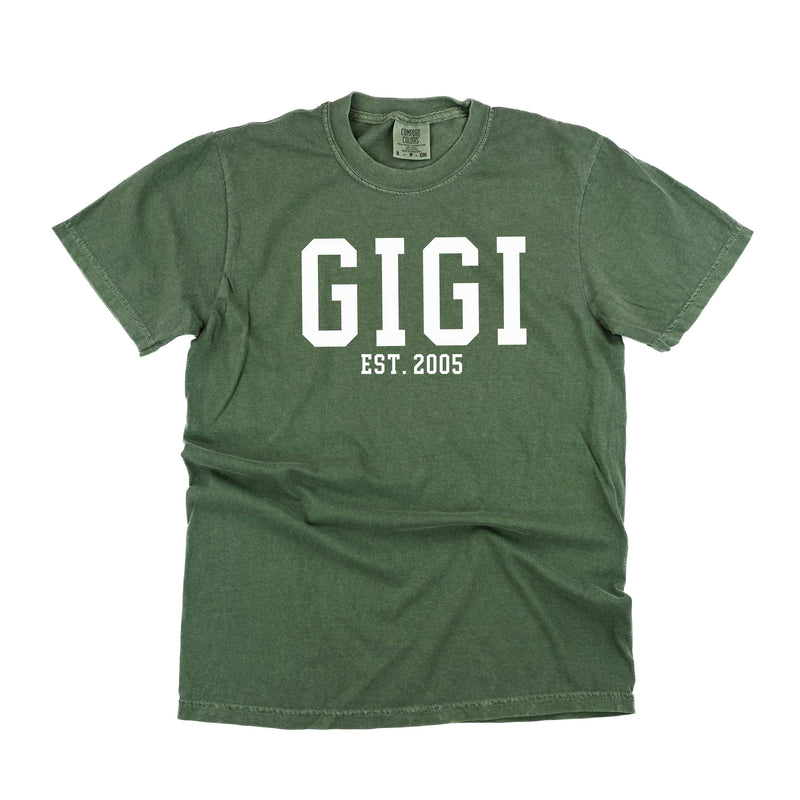 Gigi - EST. (Select Your Year) - SHORT SLEEVE COMFORT COLORS TEE