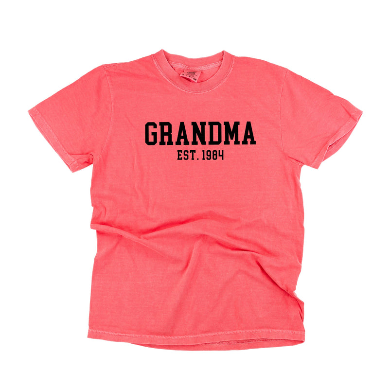 Grandma - EST. (Select Your Year) - SHORT SLEEVE COMFORT COLORS TEE