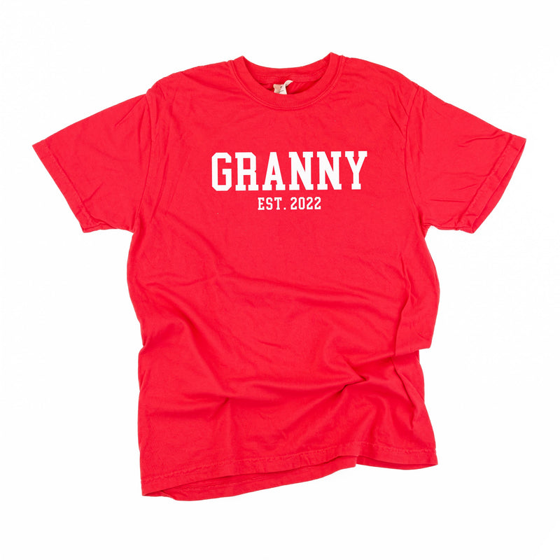 Granny - EST. (Select Your Year) - SHORT SLEEVE COMFORT COLORS TEE