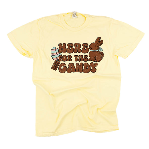 Here For the Candy - Easter - SHORT SLEEVE COMFORT COLORS TEE