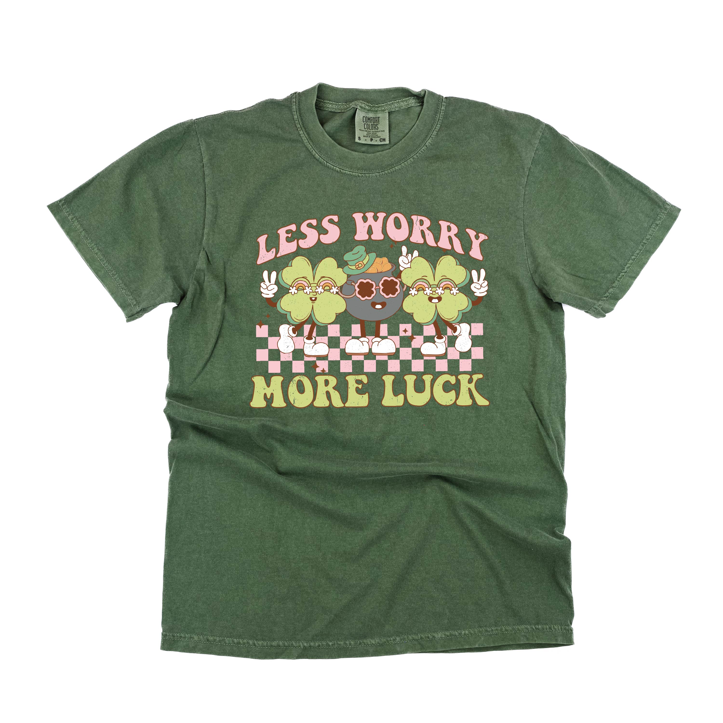 Less Worry More Luck - Comfort Colors Tee Little Mama Shirt Shop