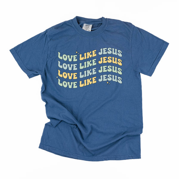 comfort_colors_short_sleeve_love_like_Jesus_boy_little_mama_shirt_shop