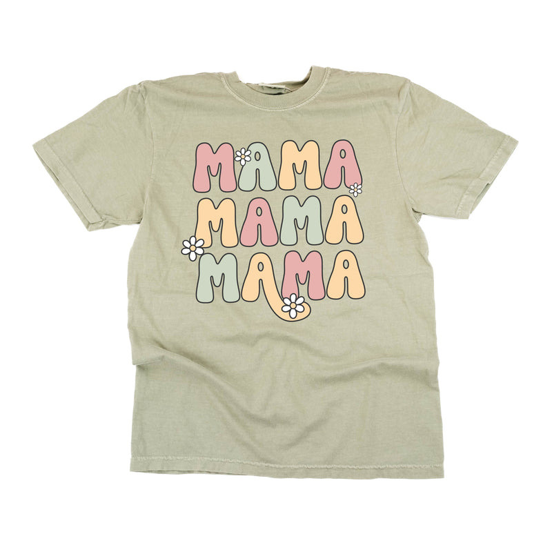MAMA x3 with Daisies - SHORT SLEEVE COMFORT COLORS TEE