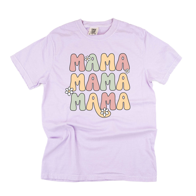 MAMA x3 with Daisies - SHORT SLEEVE COMFORT COLORS TEE