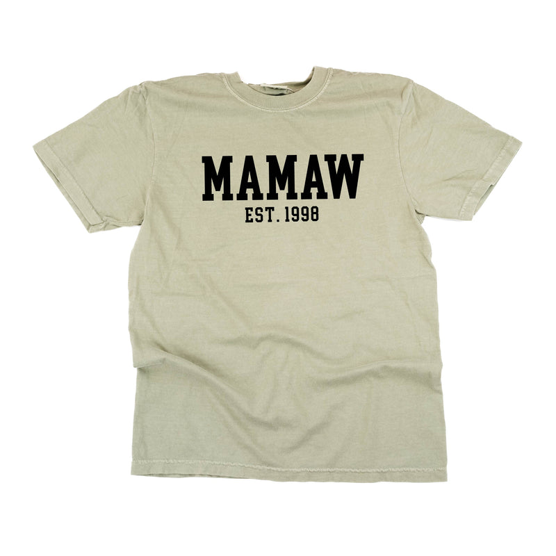 Mamaw - EST. (Select Your Year) - SHORT SLEEVE COMFORT COLORS TEE