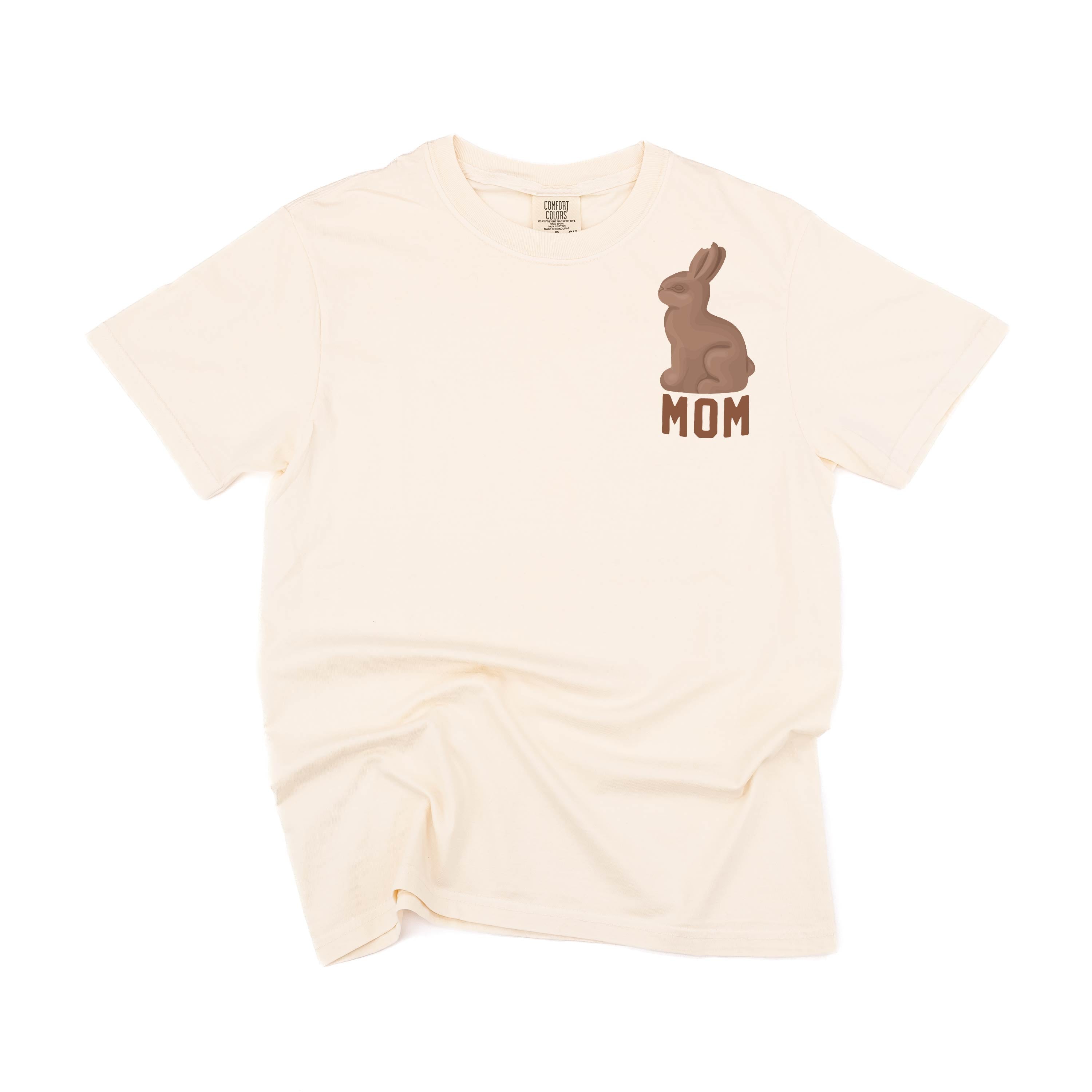 Mom - Chocolate Bunny (pocket) - Comfort Colors Tee Little Mama Shirt Shop