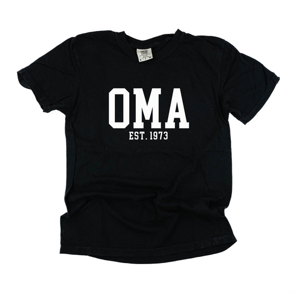 Oma - EST. (Select Your Year) - SHORT SLEEVE COMFORT COLORS TEE