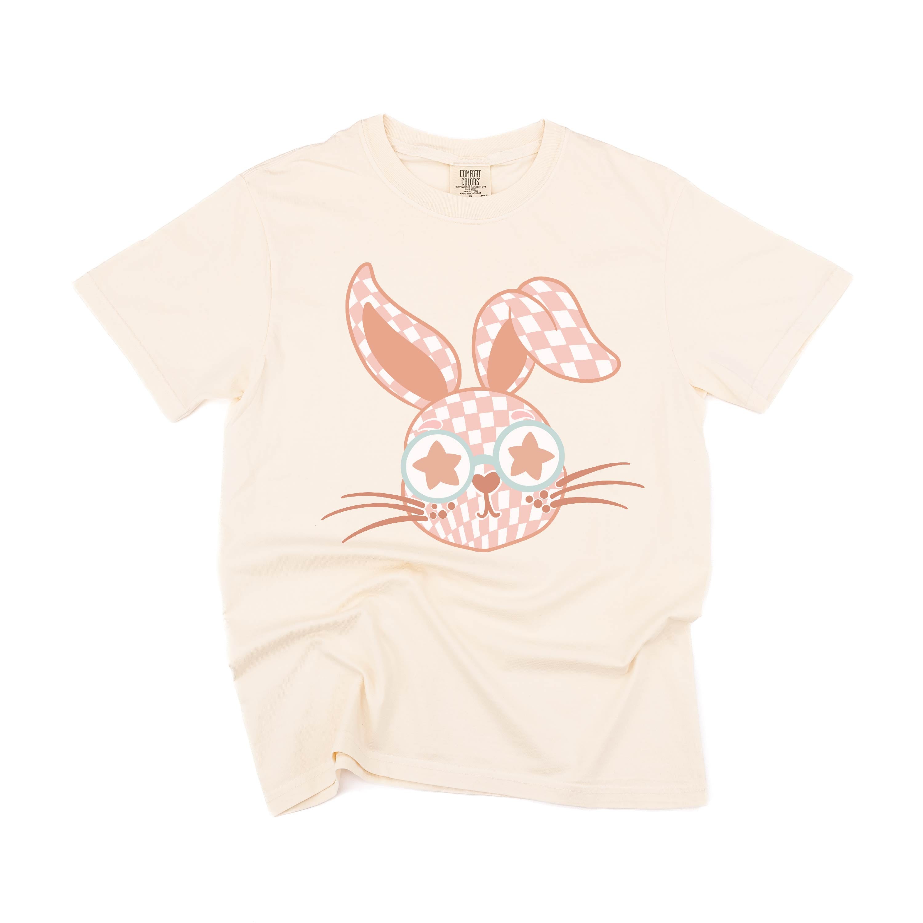 Pink Checkered Bunny - Comfort Colors Tee Little Mama Shirt Shop