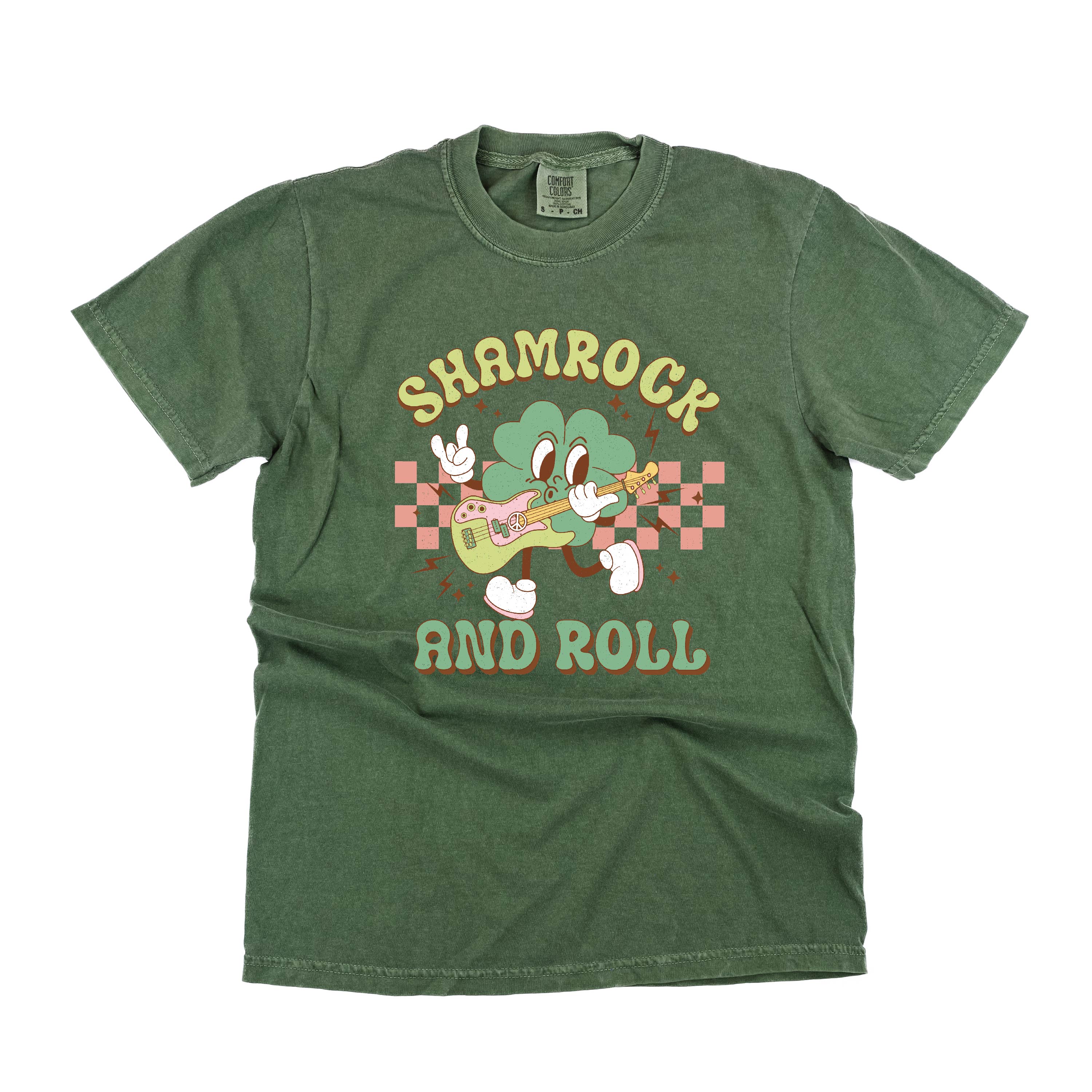 Rock N Roll Shamrock - Comfort Colors Tee Little Mama Shirt Shop