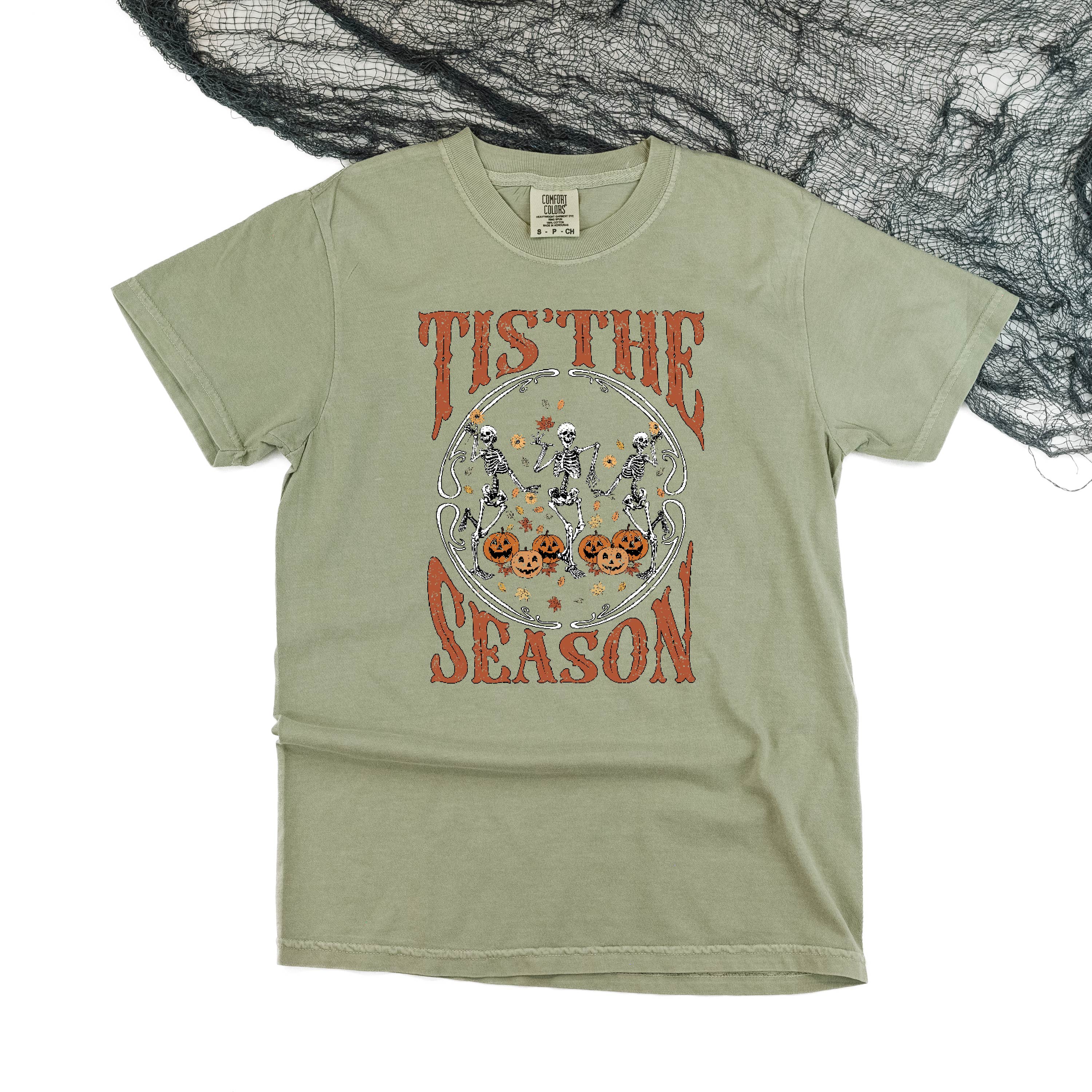 Tis' the Season (Festive Skeletons) - Comfort Colors Tee Little Mama Shirt Shop