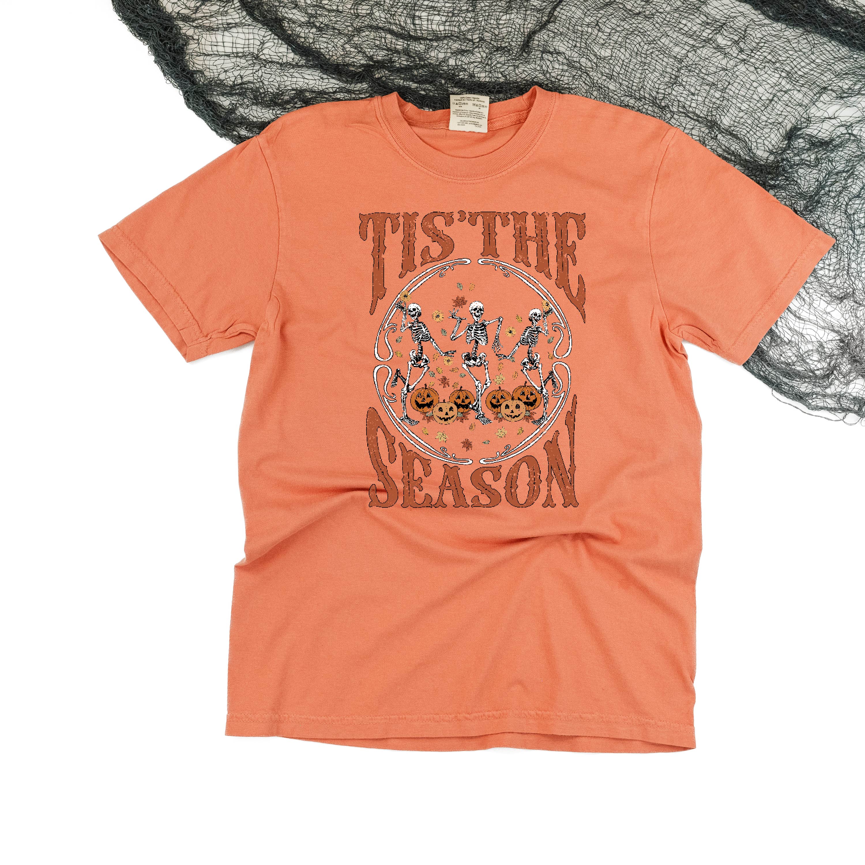 Tis' the Season (Festive Skeletons) - Comfort Colors Tee Little Mama Shirt Shop